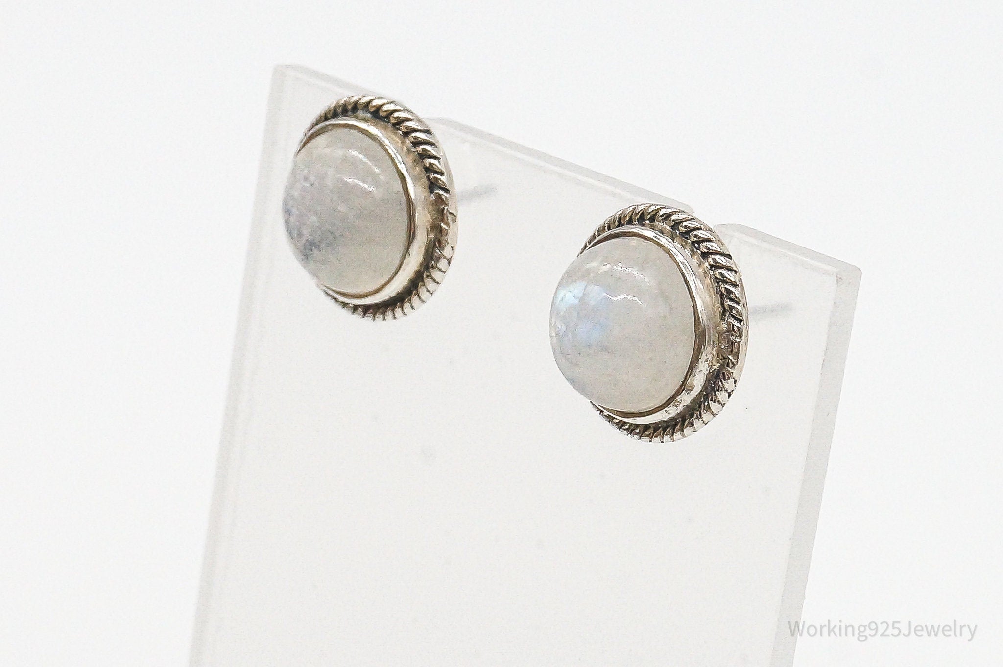 Vintage Moonstone Sterling Silver Earrings