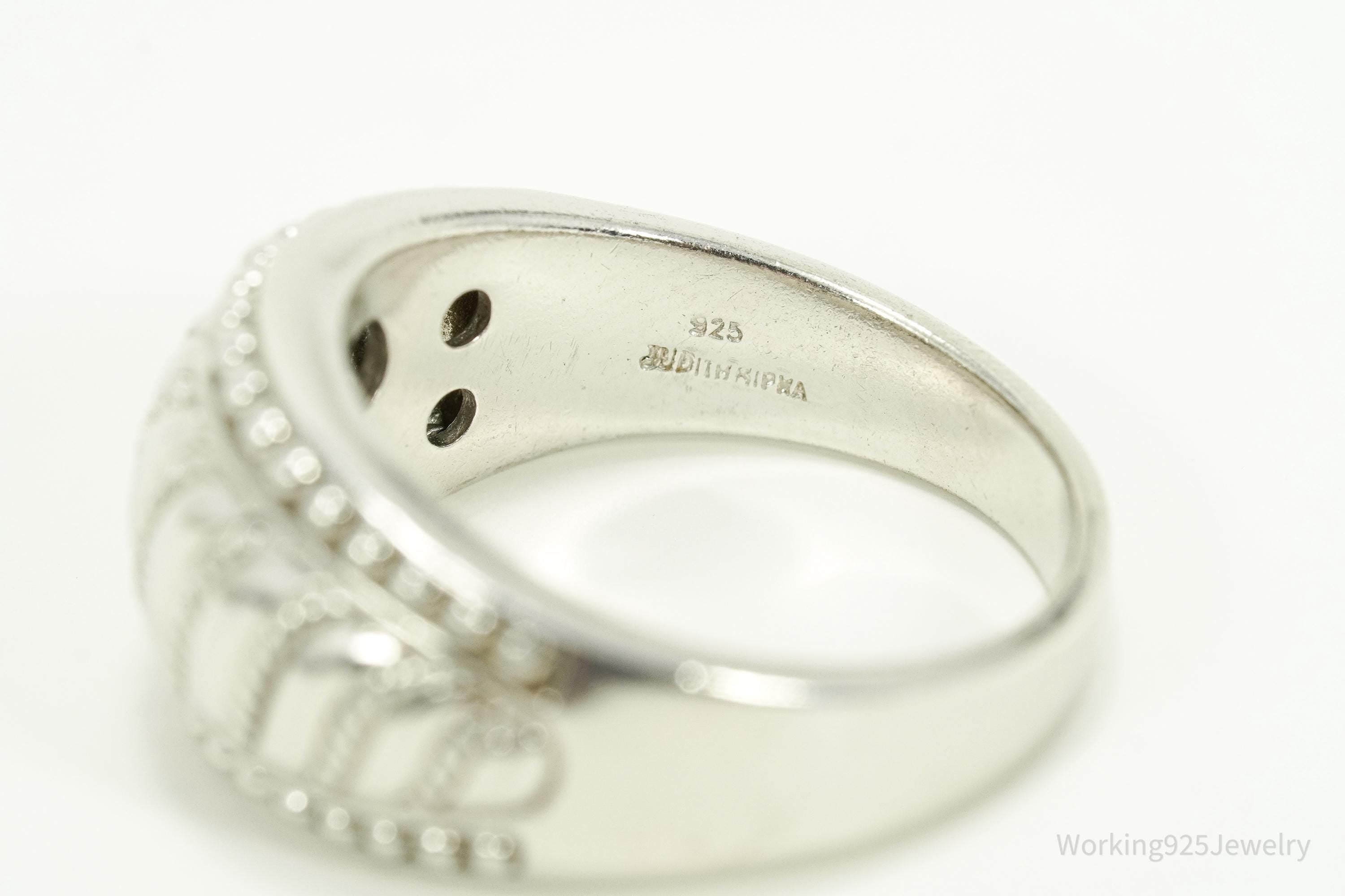 Vintage Designer Judith Ripka Sterling Silver Band Ring - Size 10