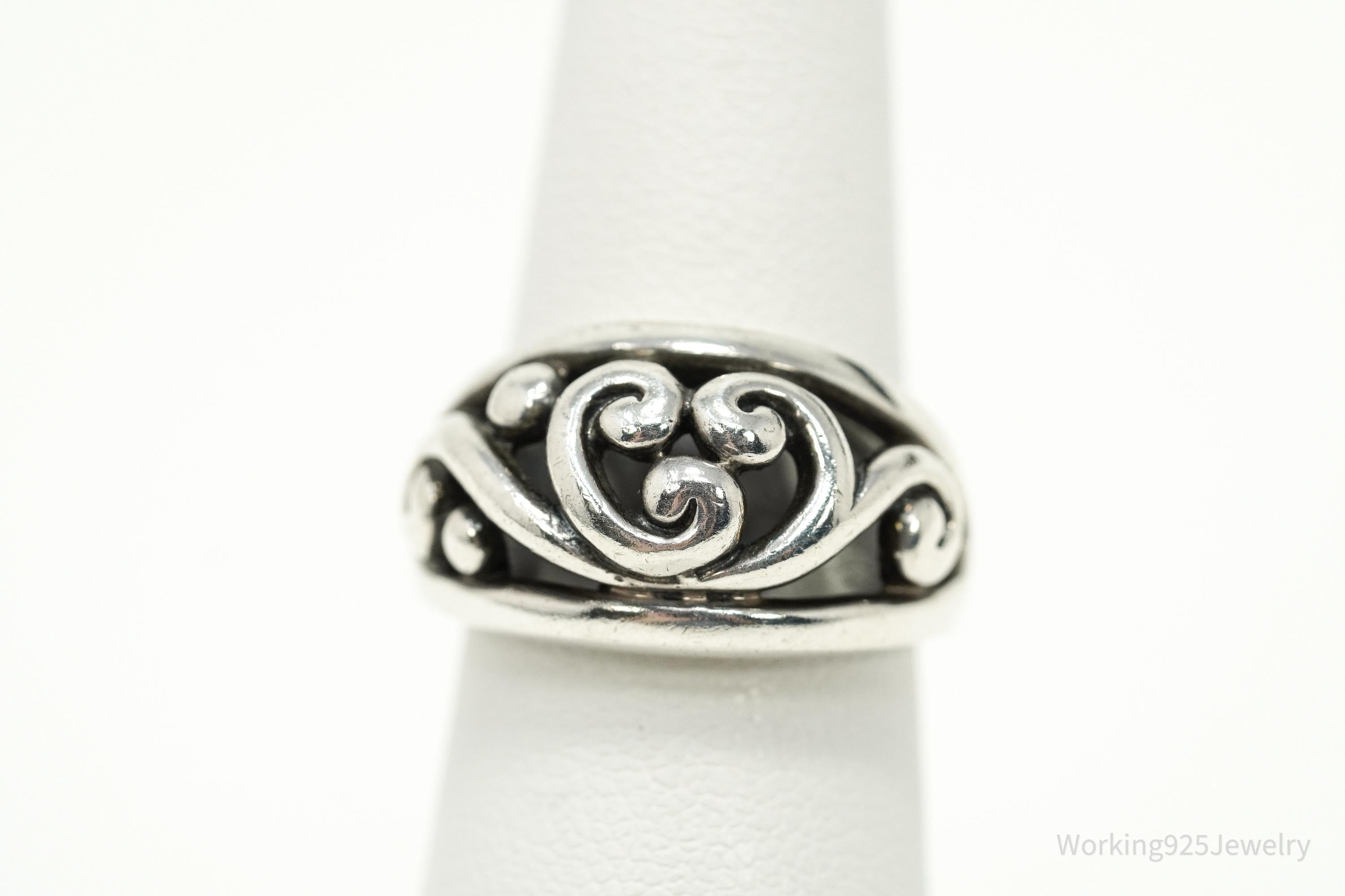 Vintage Scrolls & Swirls Sterling Silver Ring - Size 6