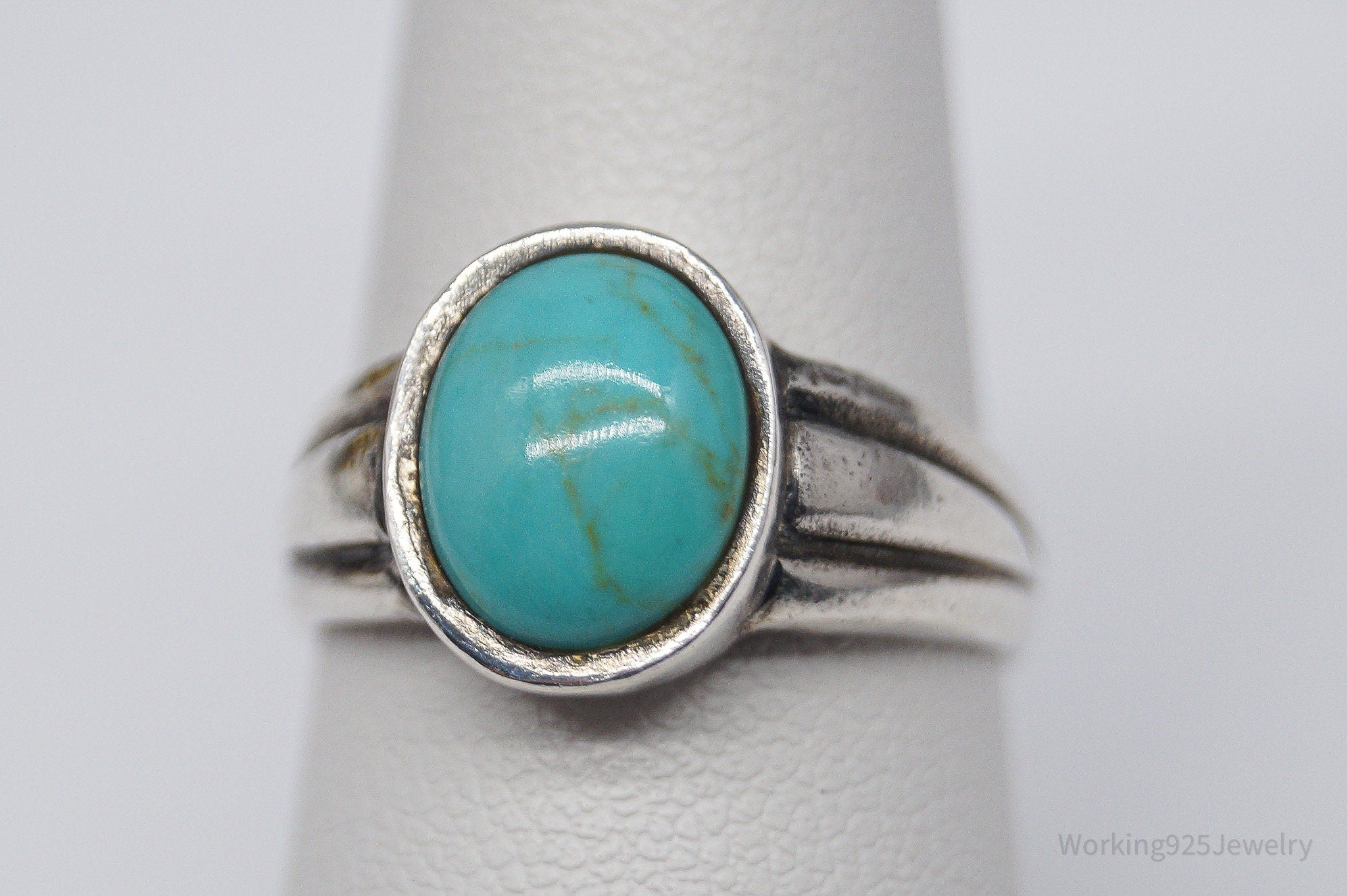 Vintage Turquoise Sterling Silver Ring - Size 7