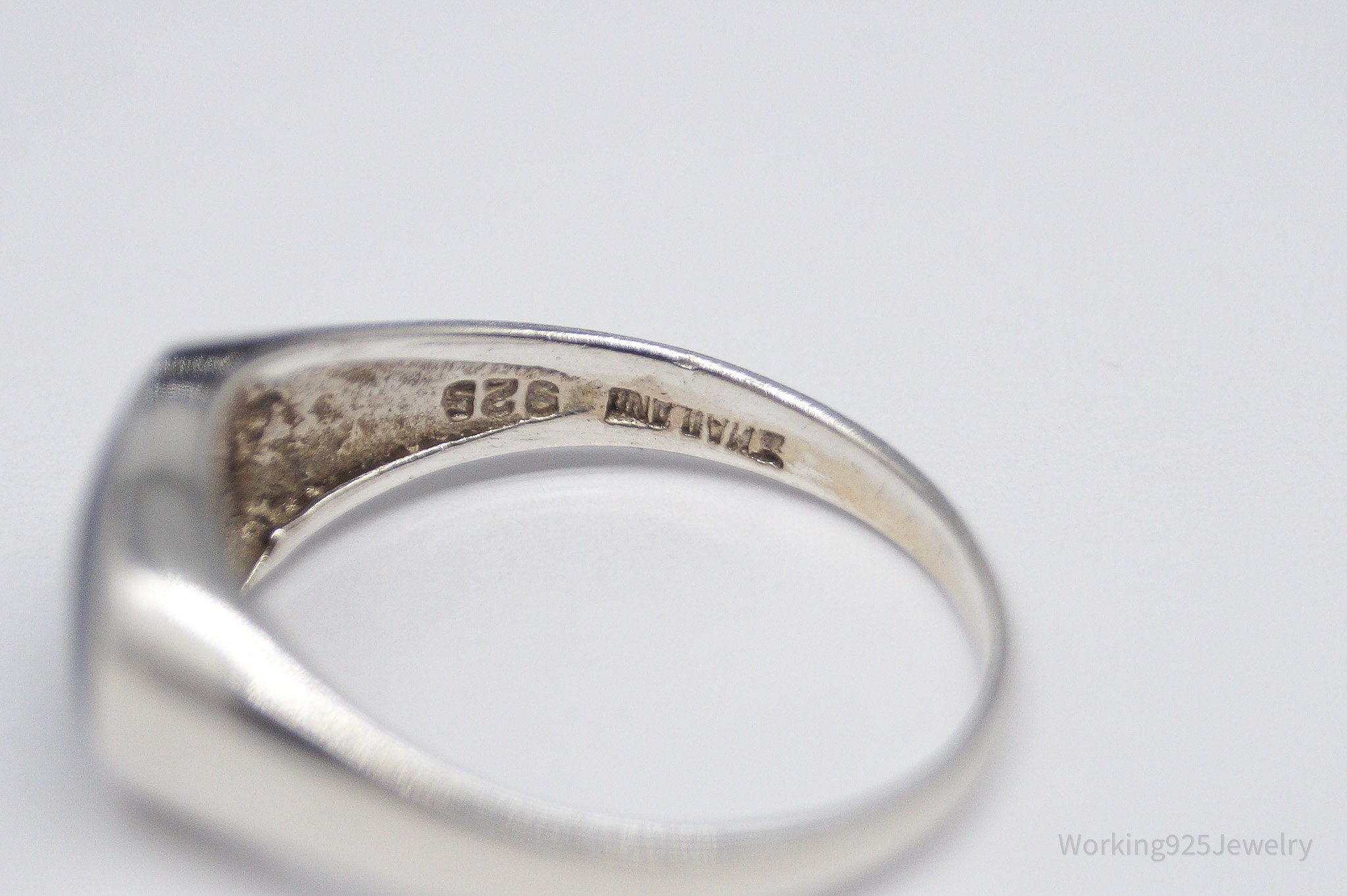 Vintage Black Onyx Sterling Silver Ring - Size 8