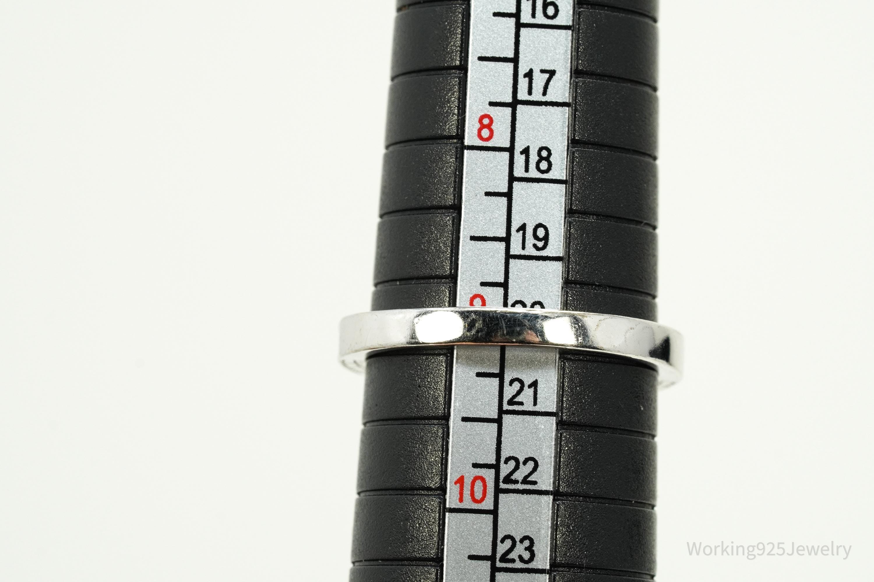 Vintage Cubic Zirconia Sterling Silver Band Ring - Size 9