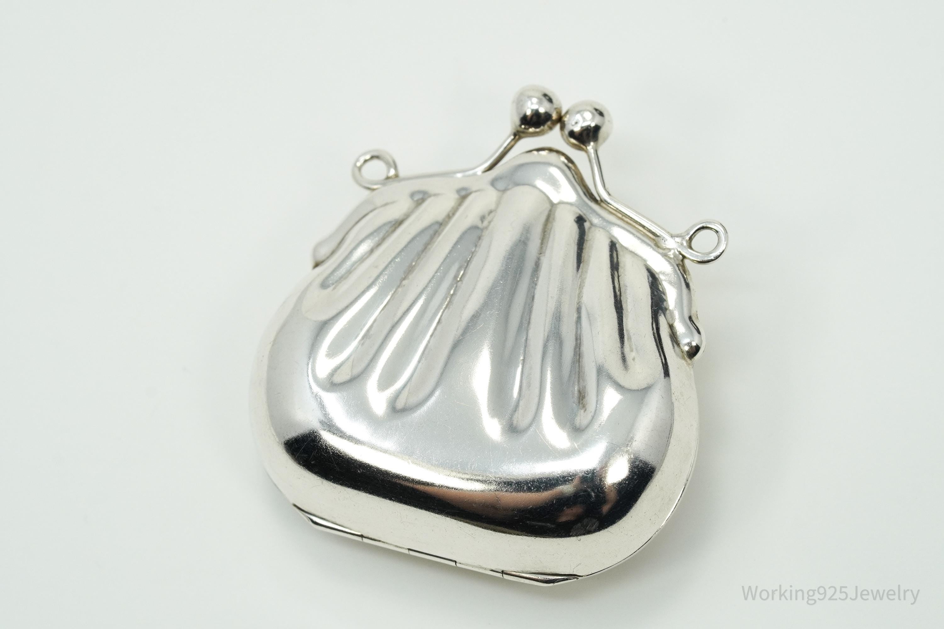 Vintage Purse Bag Locket Sterling Silver Pill Box