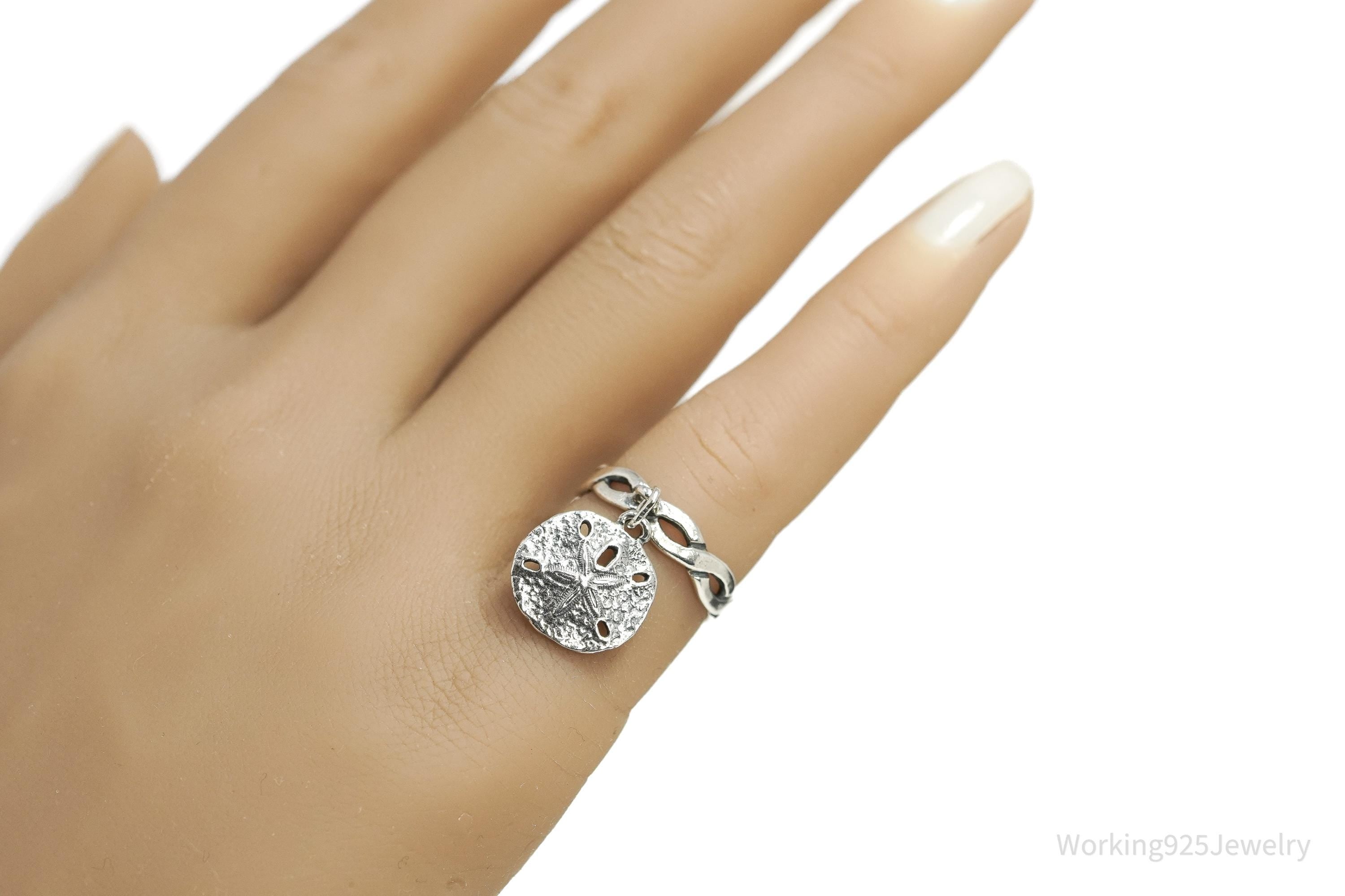 RARE Retired Vintage James Avery Sand Dollar Sterling Silver Ring - Size 5