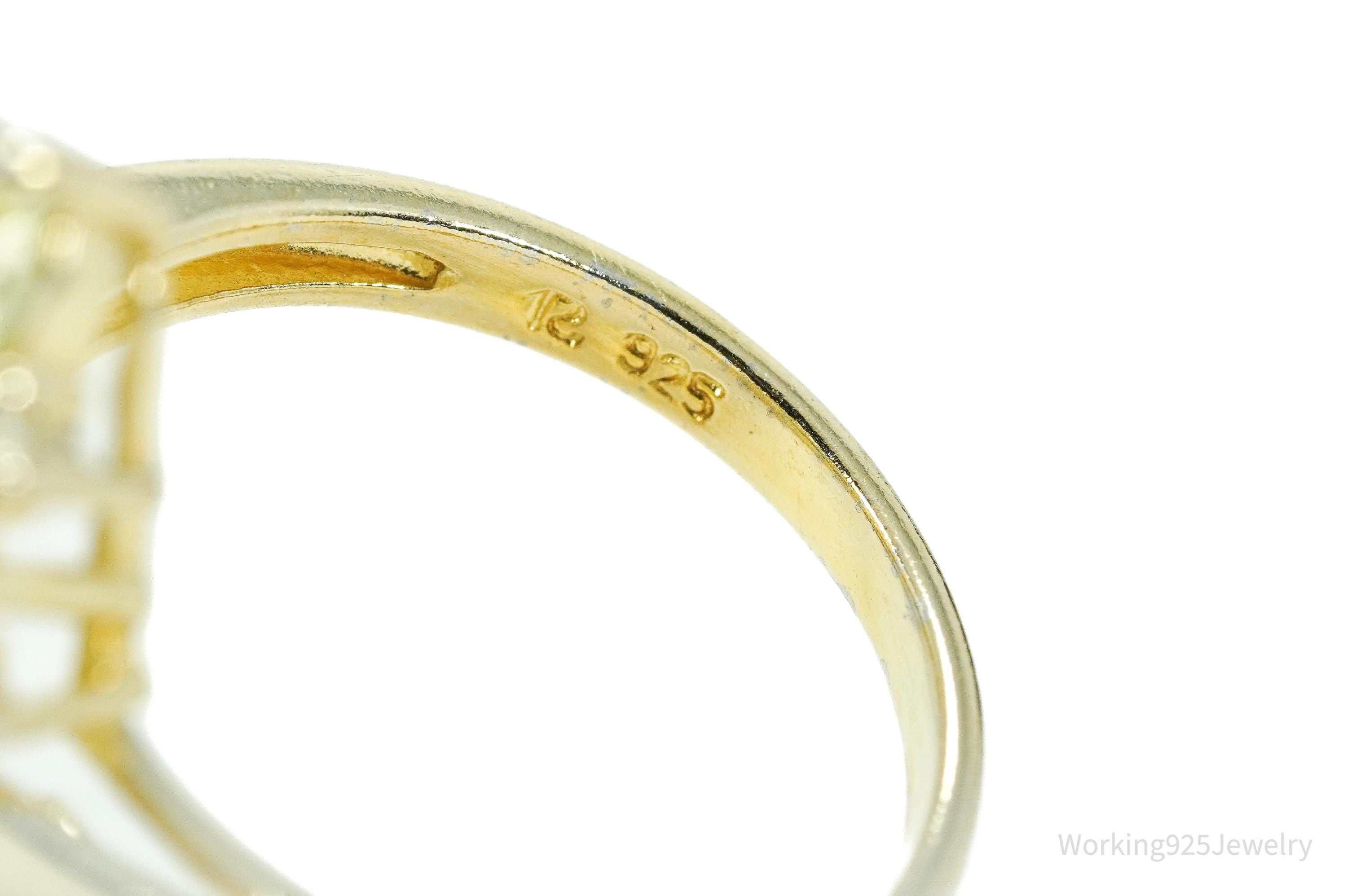 Designer Ross Simons Green Spinel Gold Over Sterling Silver Ring - Size 9