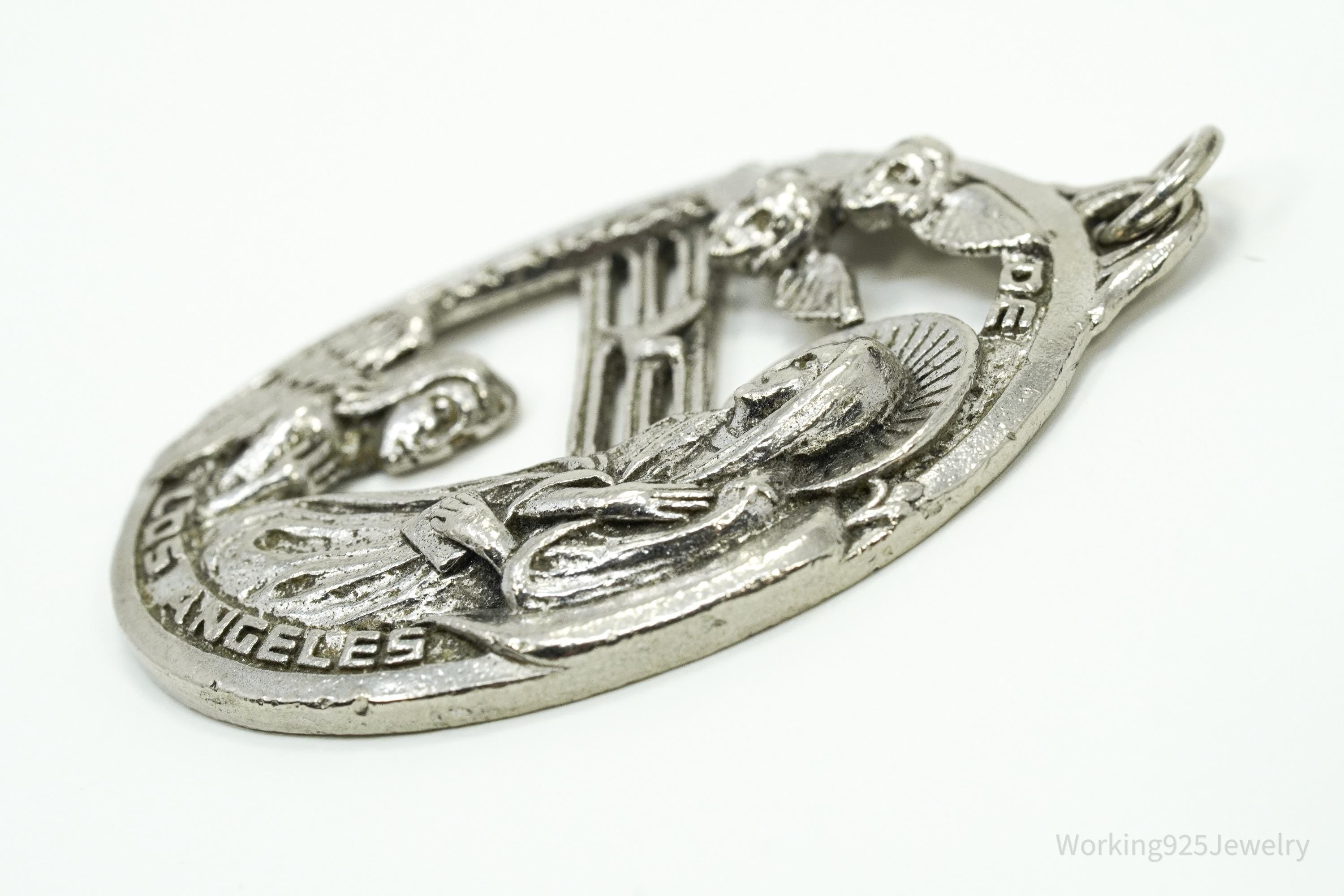 Large Antique Weston Mary Sterling Silver Pendant Charm