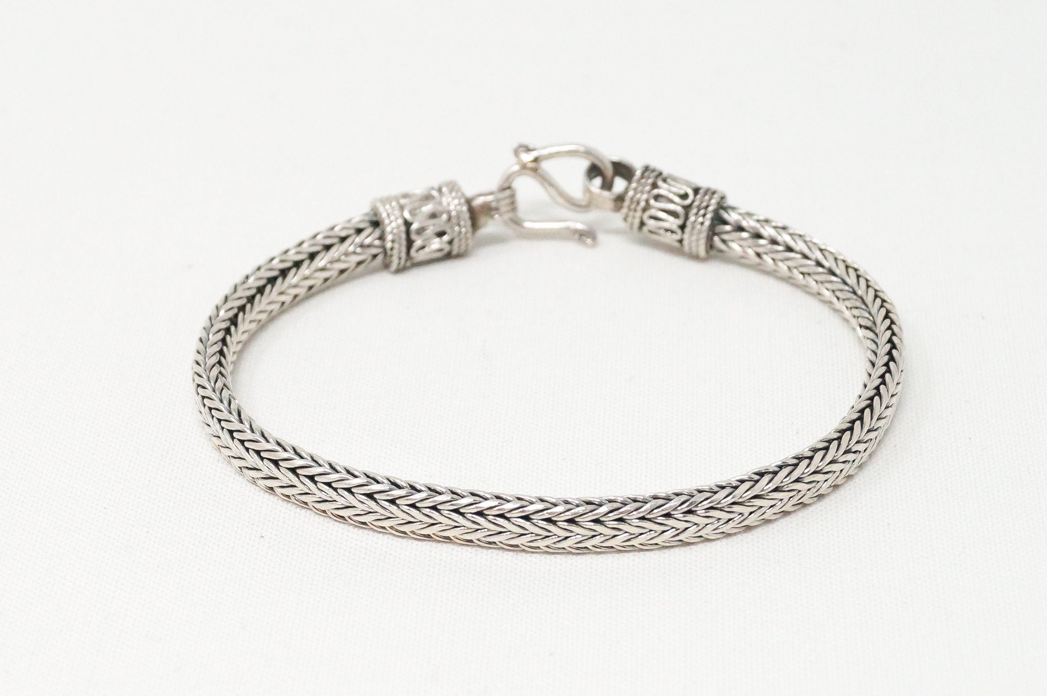 Vintage Snake Chain Balinese Sterling Silver Bracelet