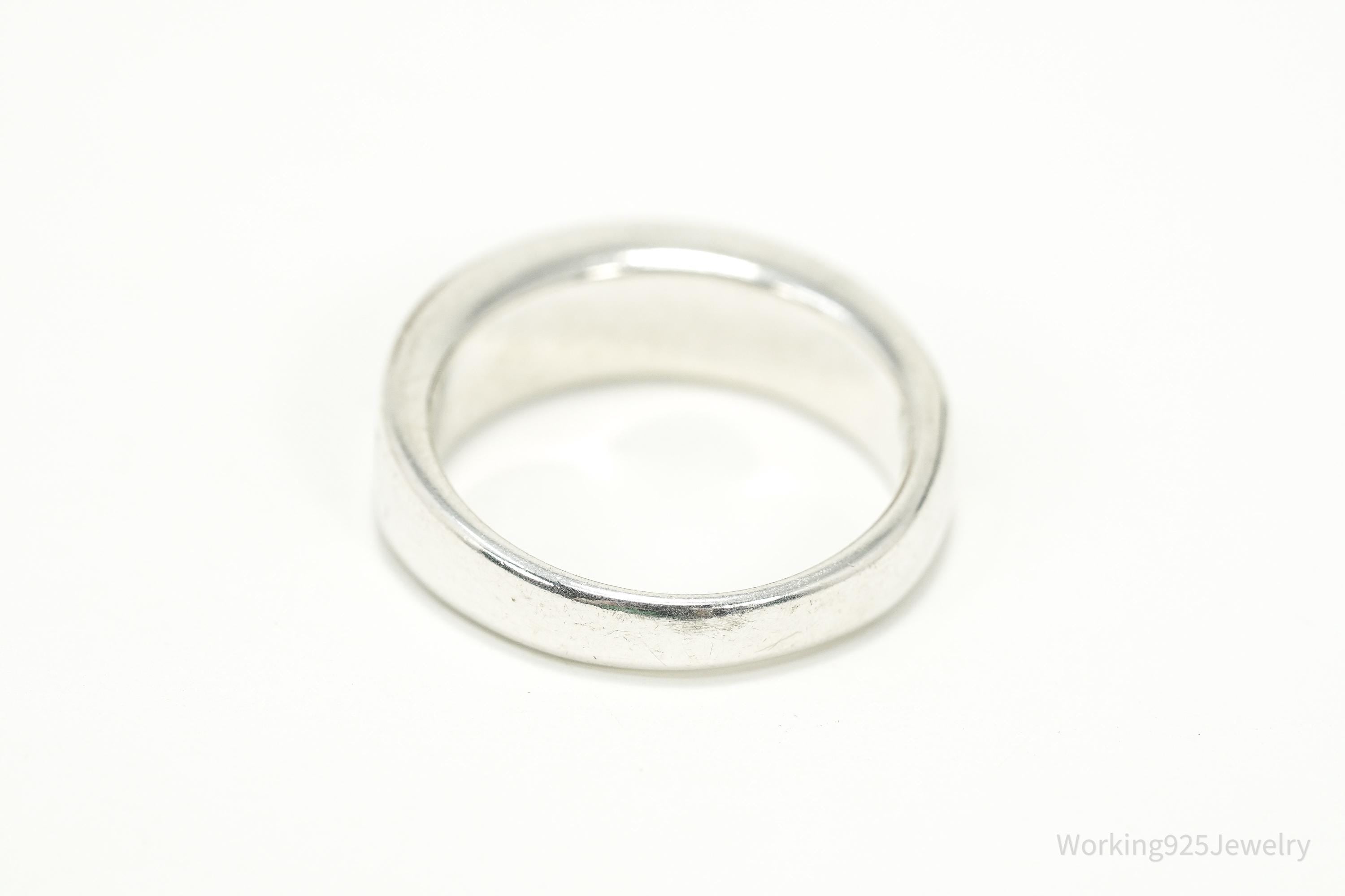 Vintage WJ Waldeck Johnson Sterling Silver Ring • Southwest Gem Inlay Sz 8