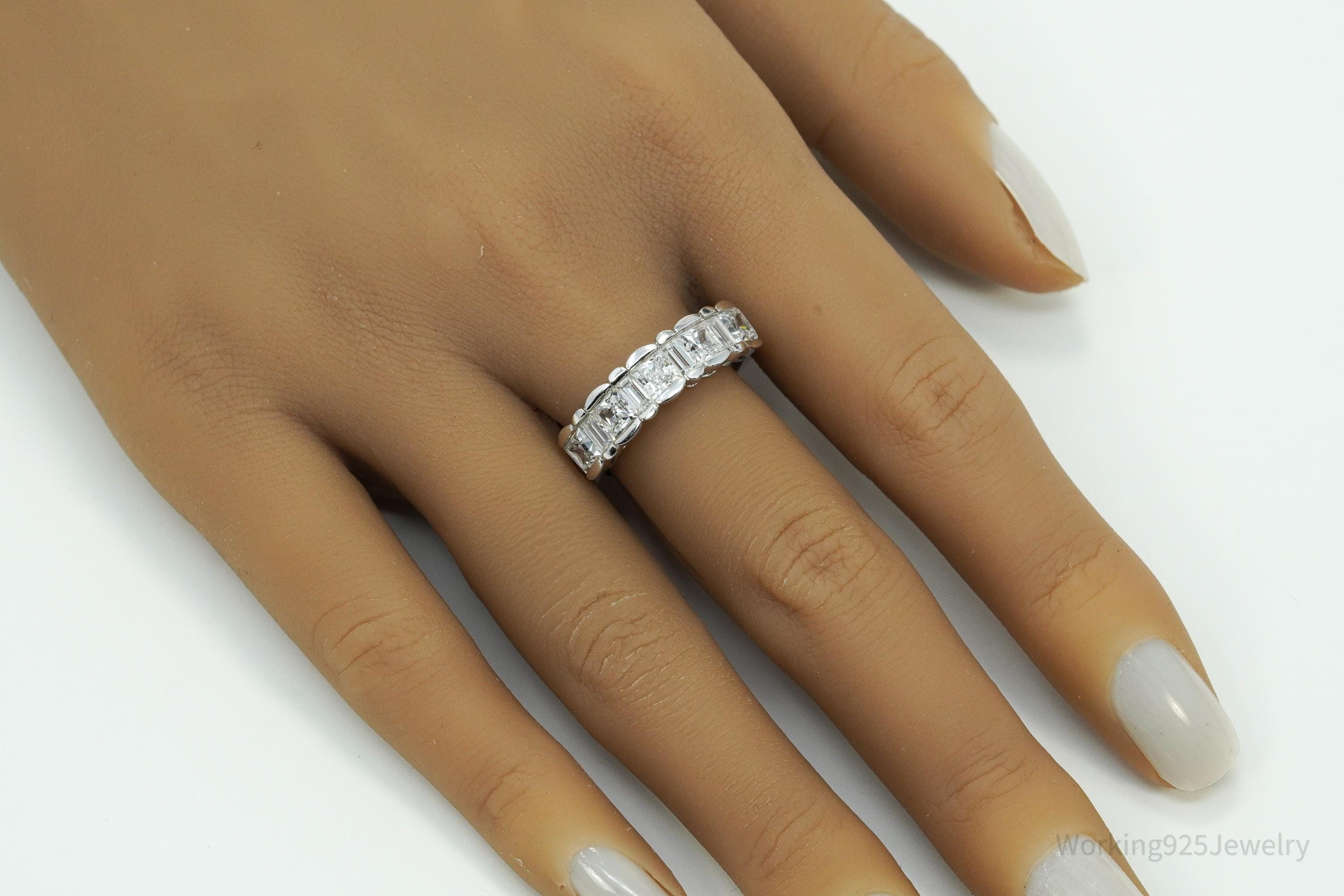 Vintage MEDA Cubic Zirconia Sterling Silver Ring - Size 8.75