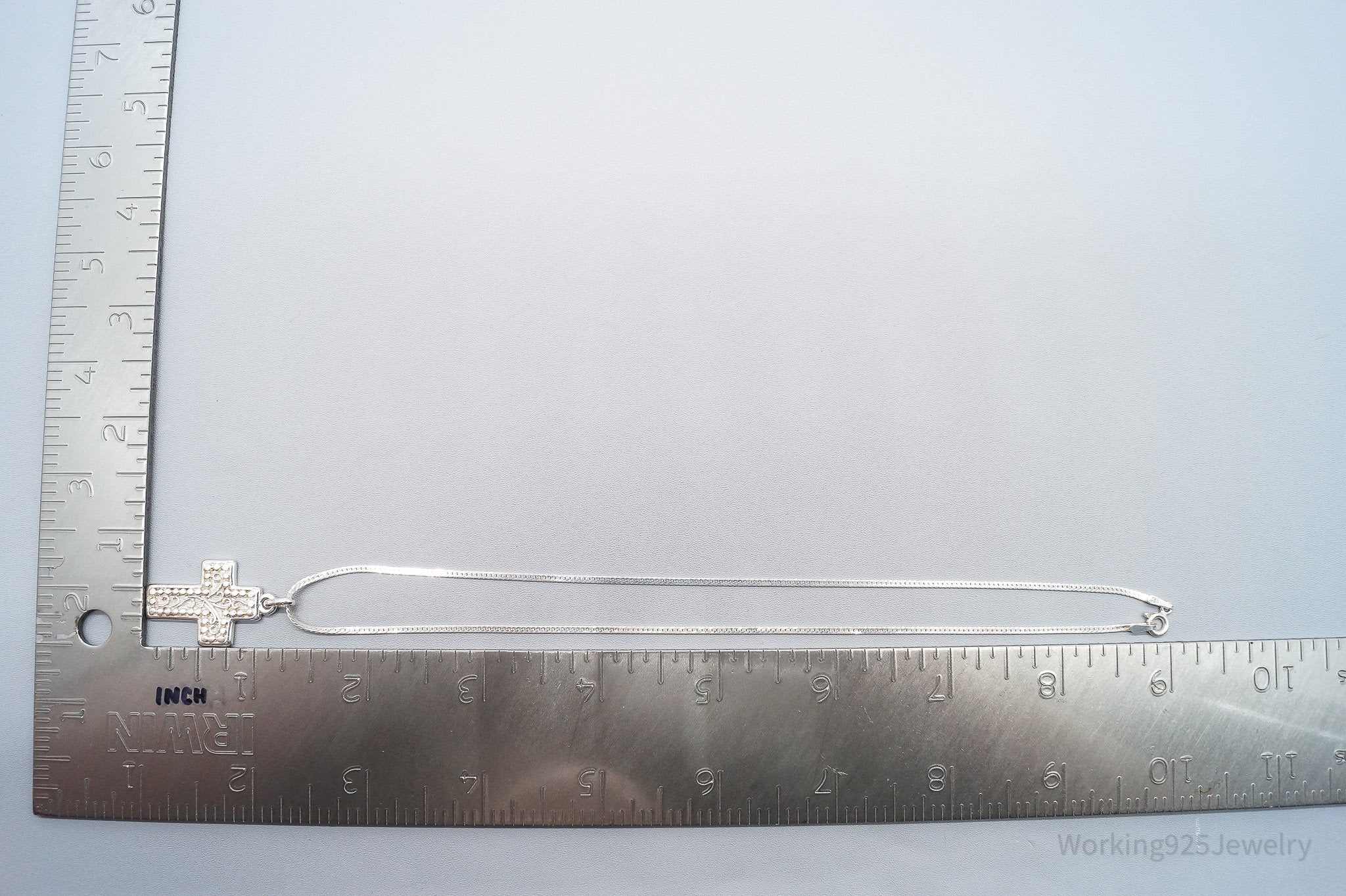 Vintage Cross Sterling Silver Necklace 16"