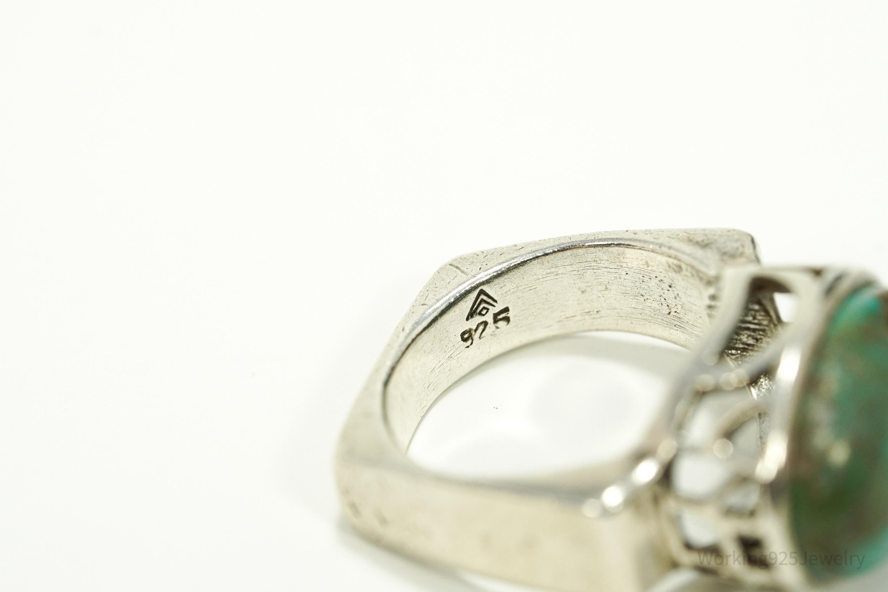 Vintage Designer Silpada Retired Turquoise Sterling Silver Ring - Size 6.25