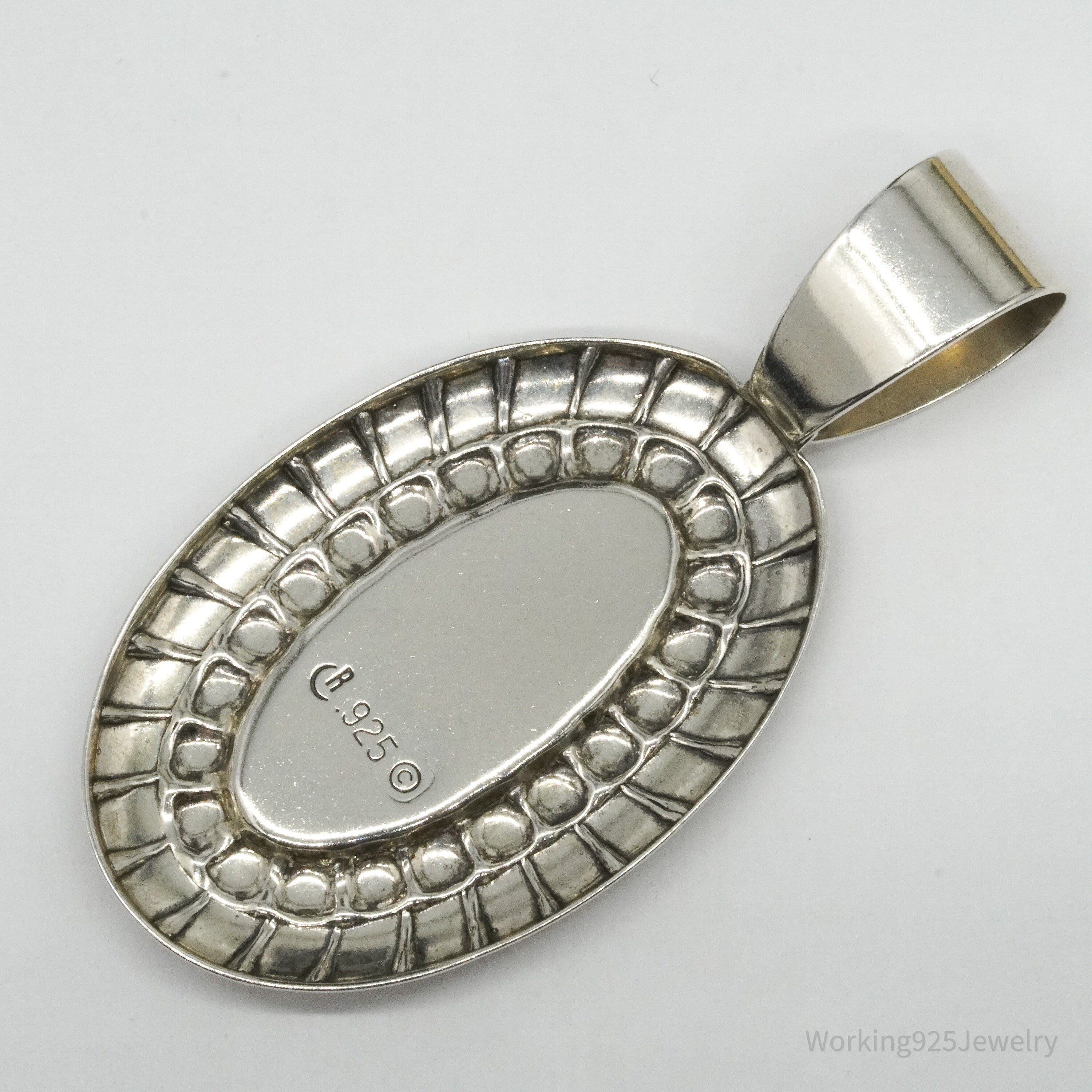 Large Vintage Carolyn Pollack Relios Lapis Lazuli Sterling Silver Pendant