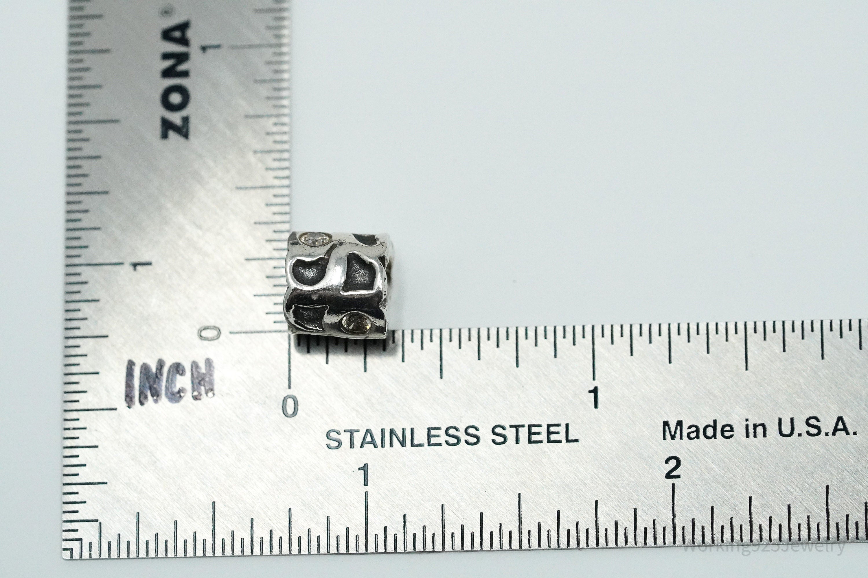 Authentic Designer Pandora Champagne Cubic Zirconia Sterling Silver Charm