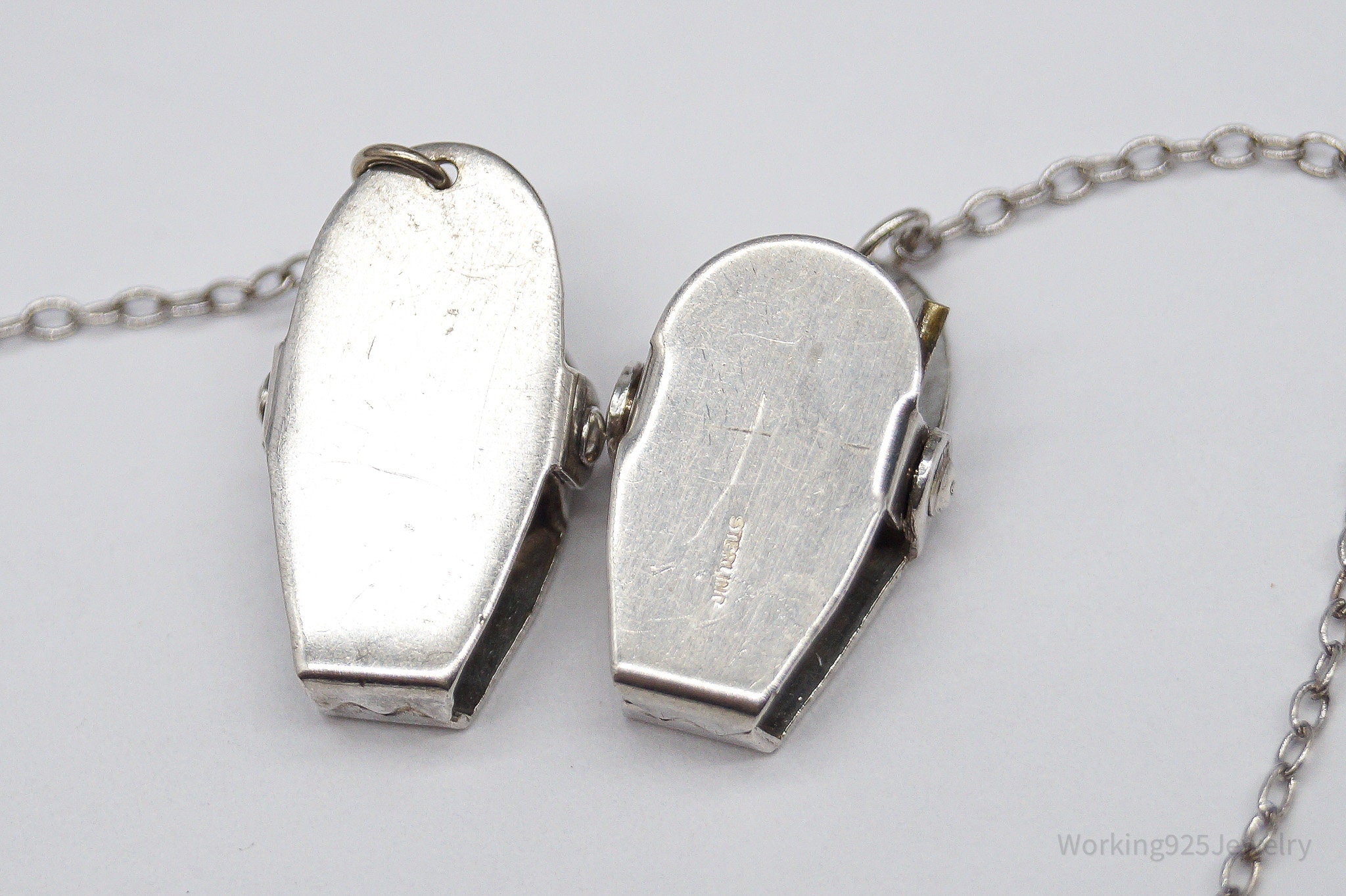 Vintage Leonore Doskow "BILLIE " Name Sterling Silver Sweater Clips