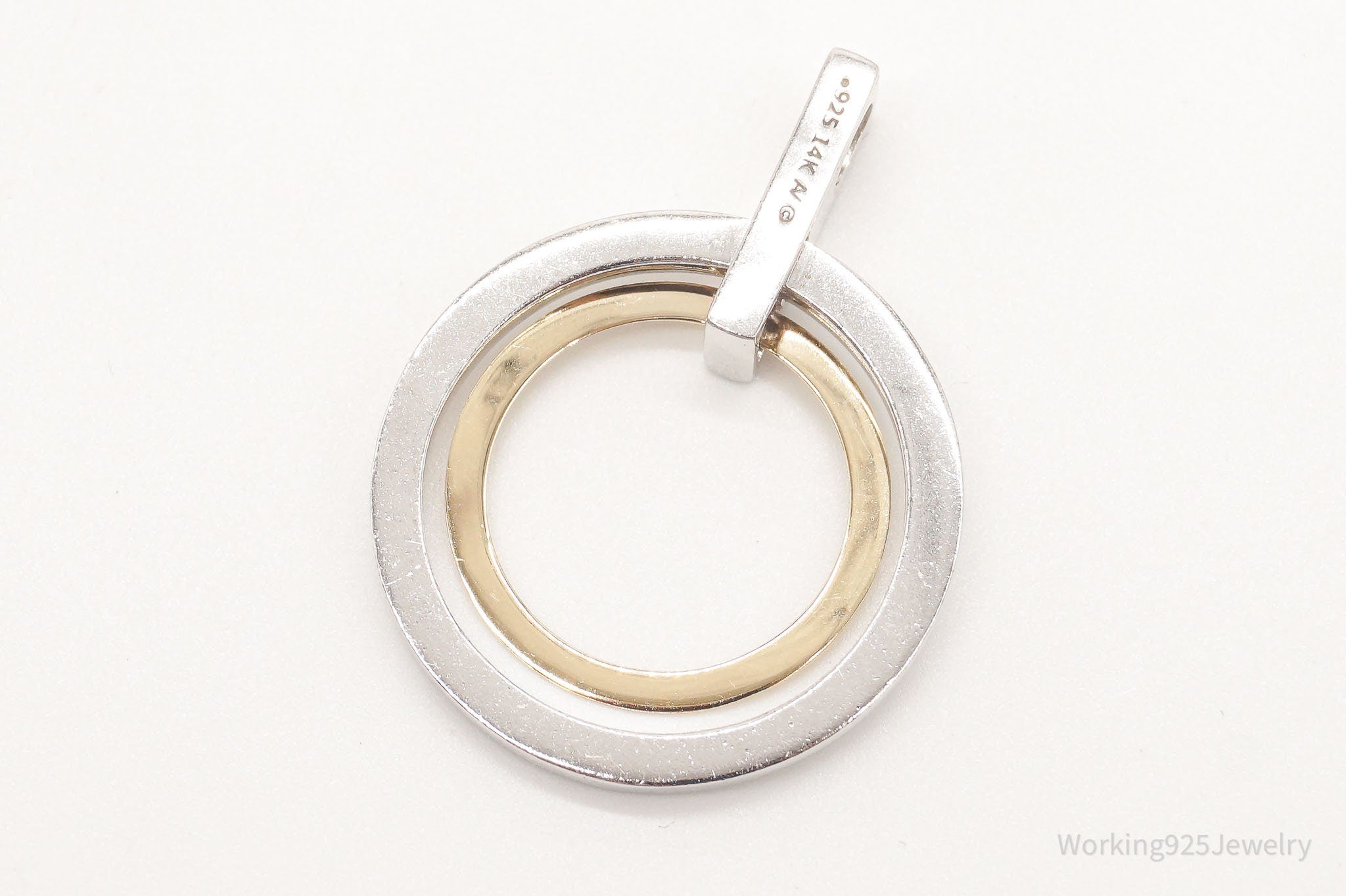 Vintage Designer Alwand Vahan 14K Gold Cubic Zirconia Sterling Silver Pendant