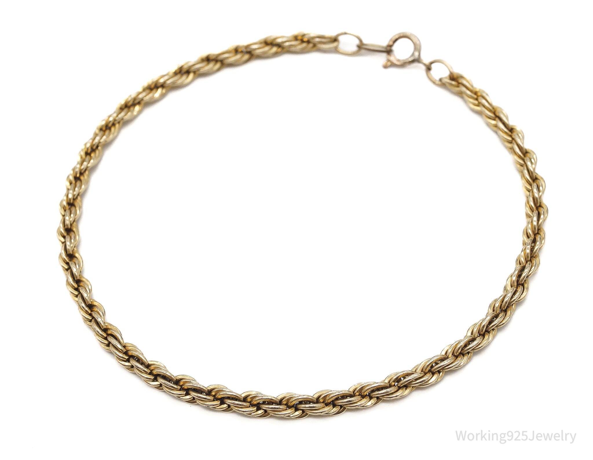 Vintage 14K Gold Filled Rope Chain Bracelet