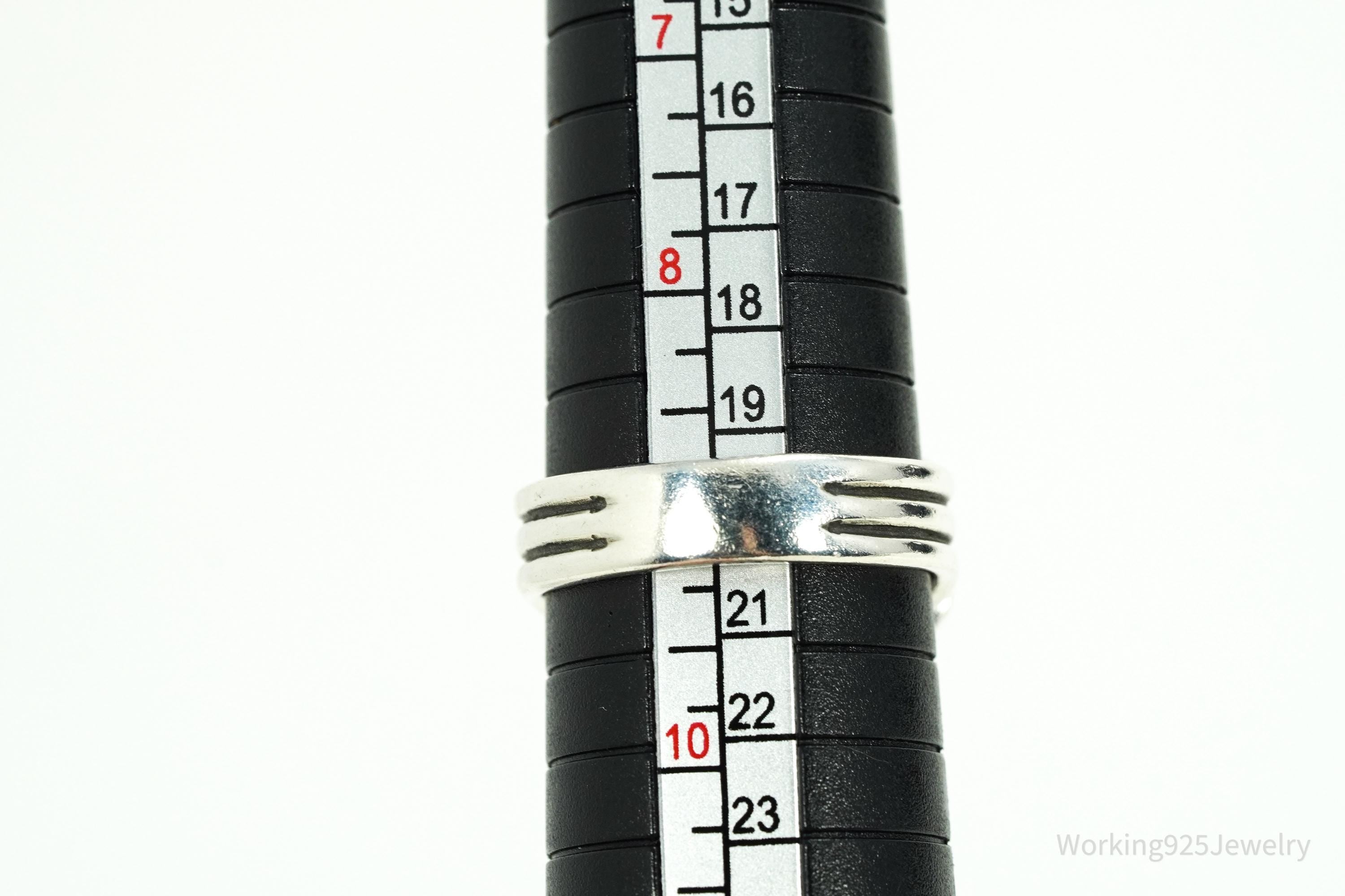 Vintage Native WJ Waldeck Johnson Turquoise Sterling Silver Ring Size 9