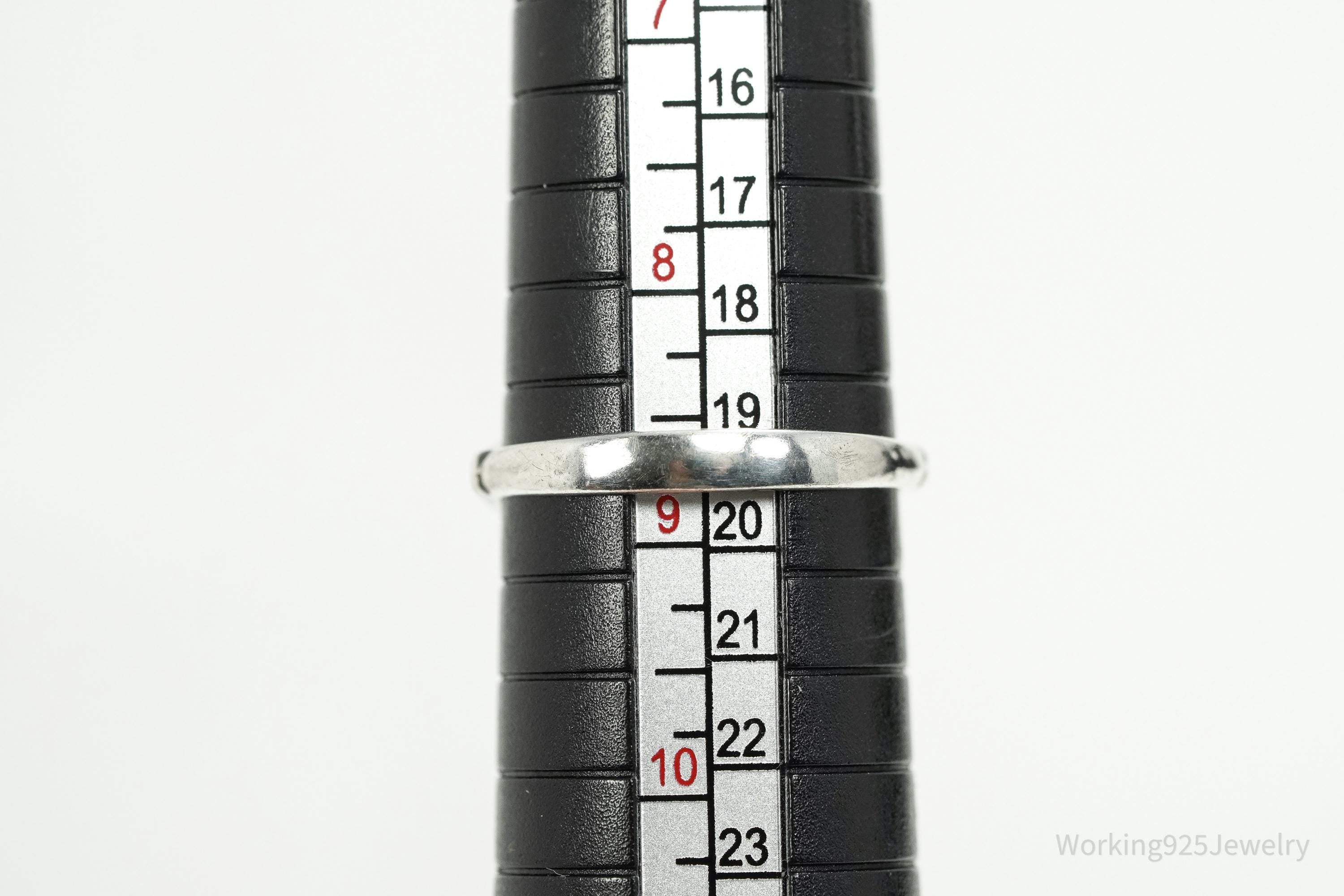 Vintage Lapis Lazuli Sterling Silver Ring - Size 8.75