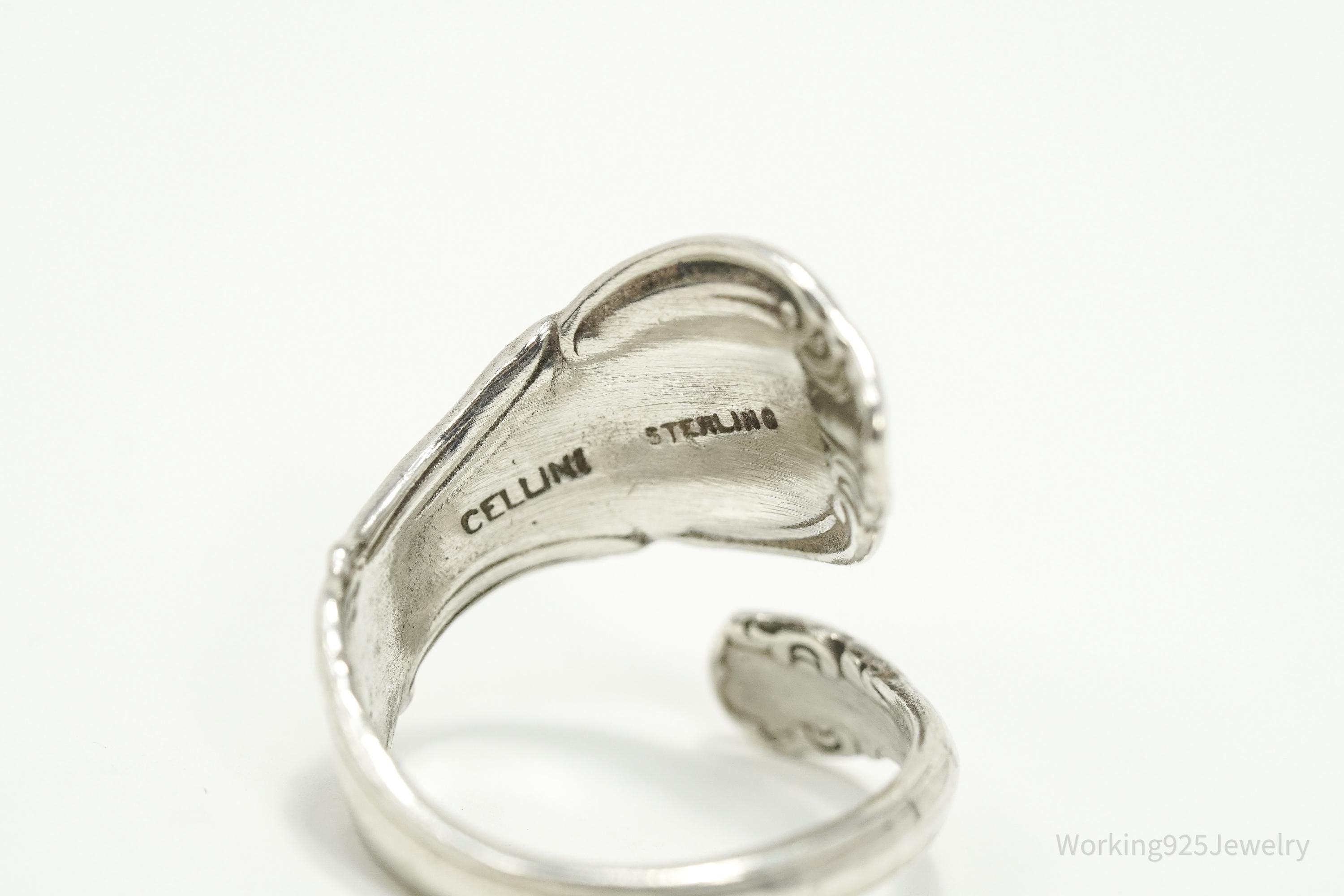 Vintage Cellini Sterling Silver Spoon Ring - Size 7