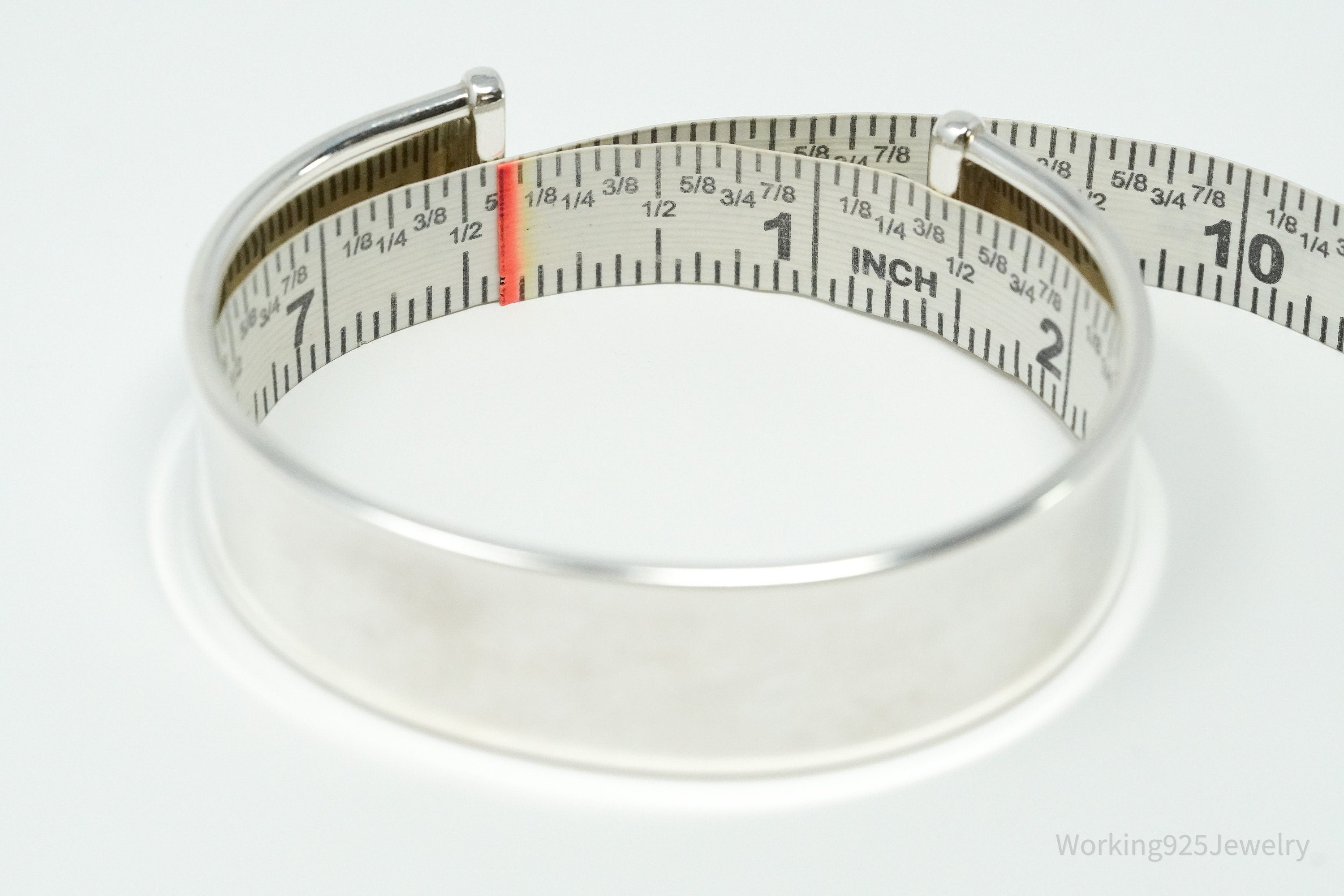 Vintage Italian .999 Fine Silver Wide Cuff Bracelet 7 5/8"