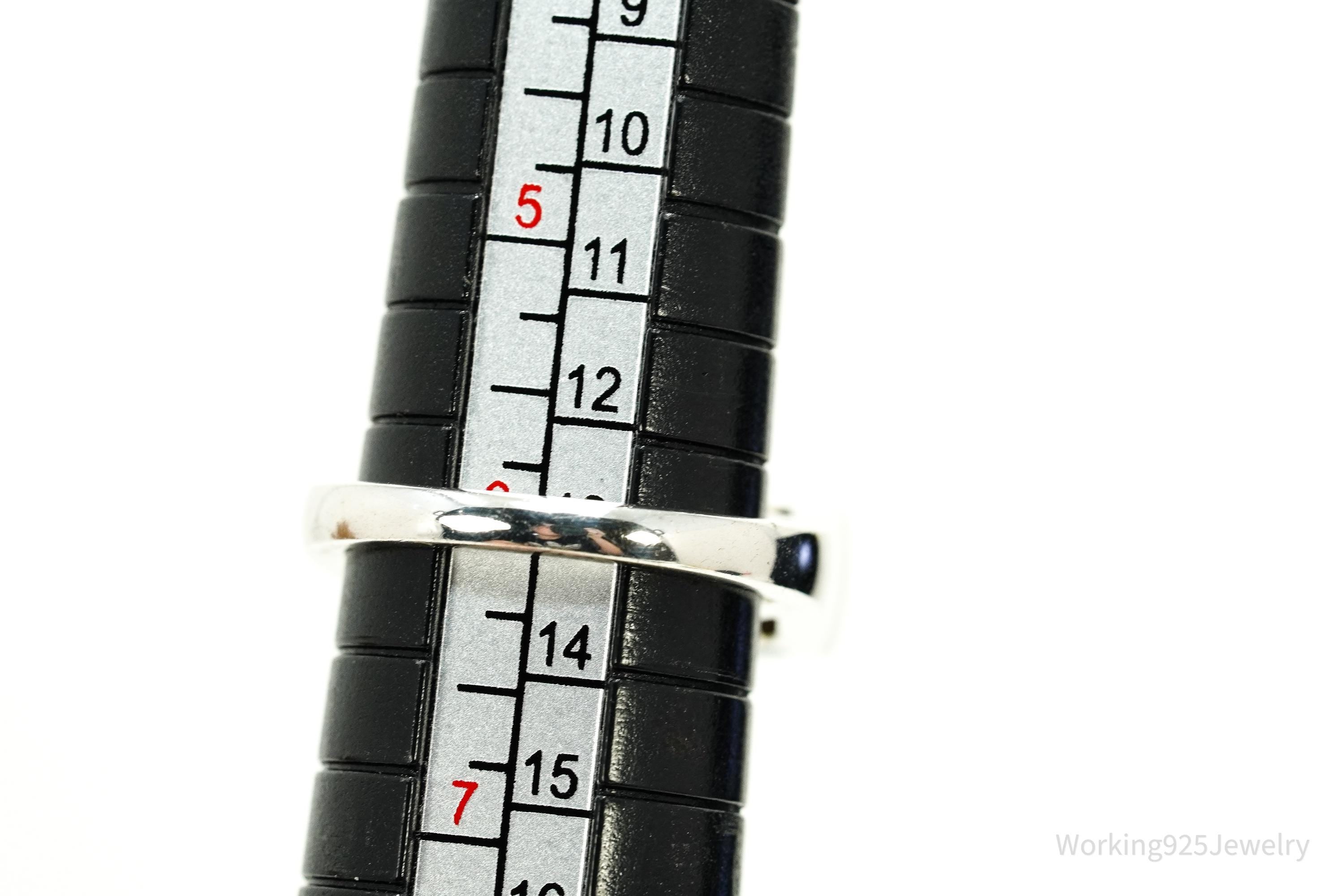 Vintage Black Onyx 14K Gold Sterling Silver Ring - Size 6