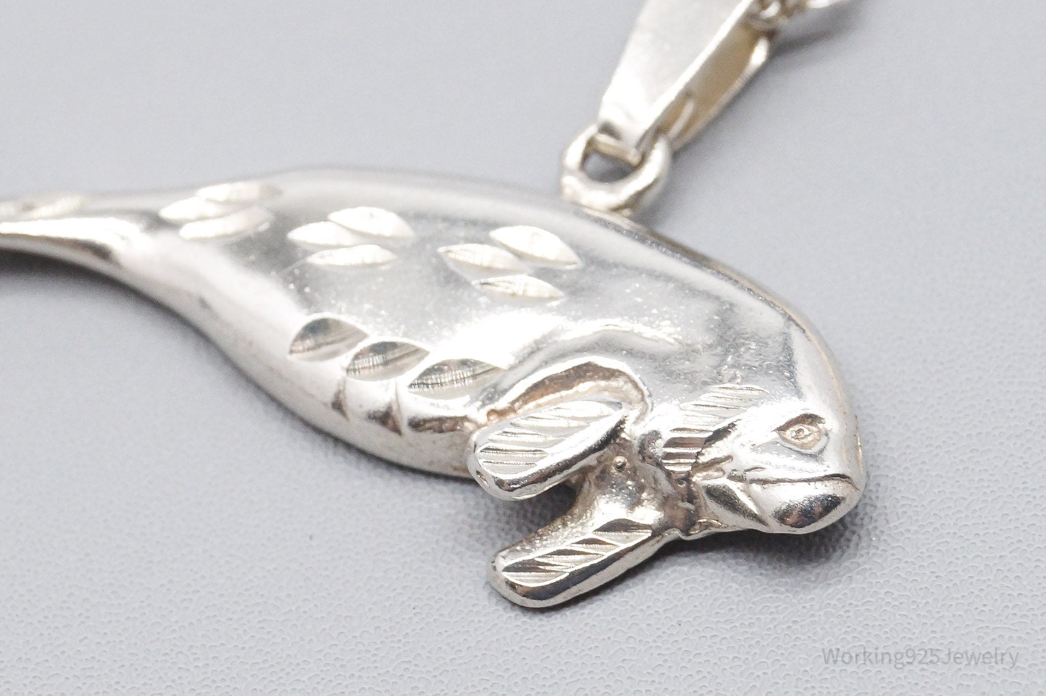 Vintage Manatee Sterling Silver Necklace 30"