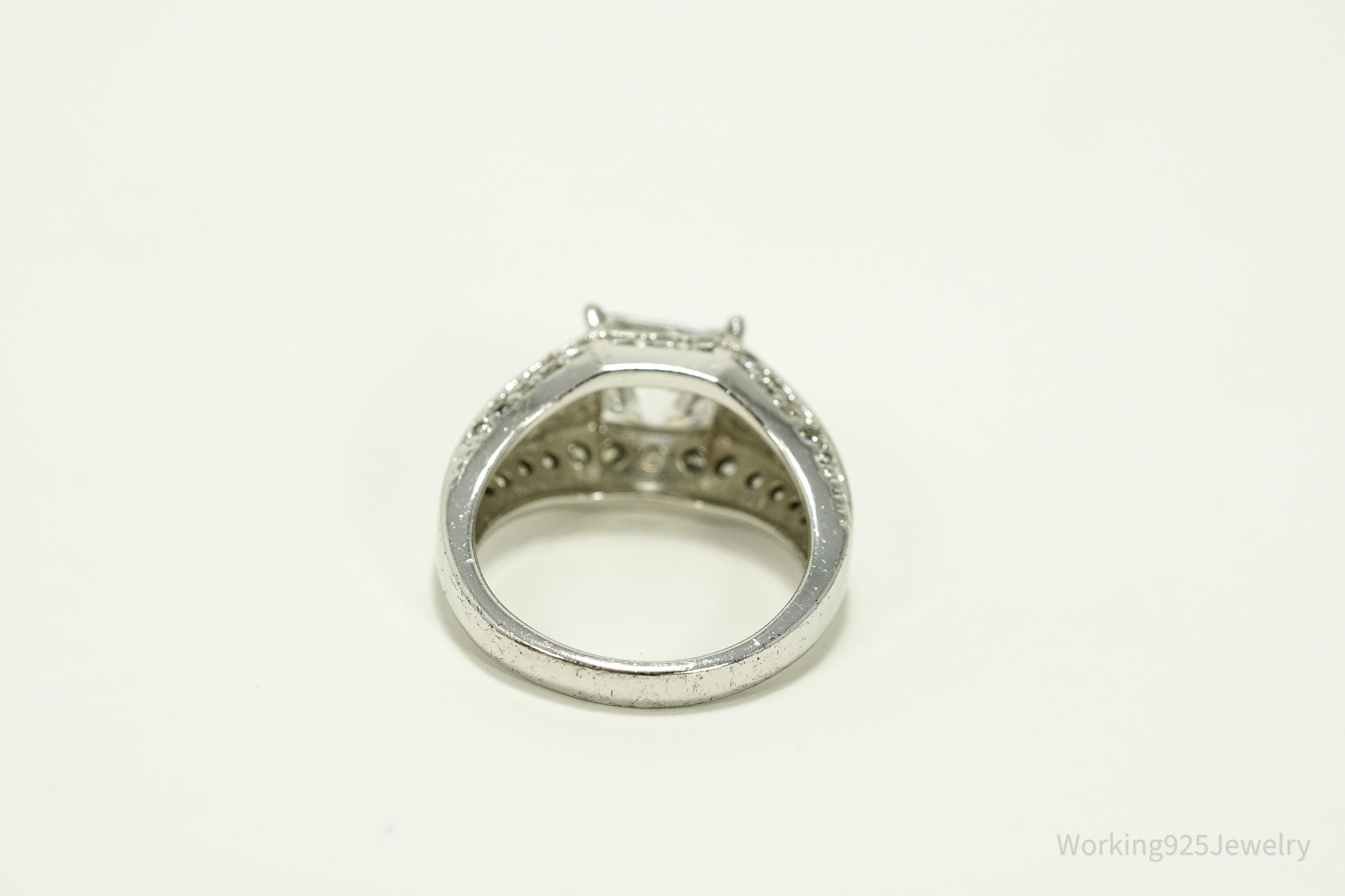 Vintage Diamonique Cubic Zirconia Sterling Silver Ring Size 6.25