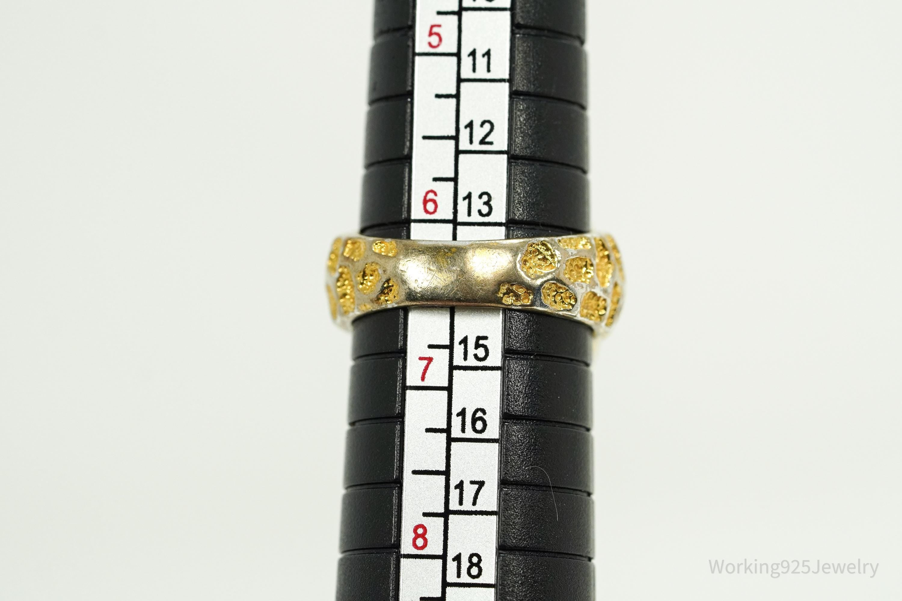 Vintage Designer BADAVICI Carnelian Gold Wash Sterling Silver Ring - Size 6.5