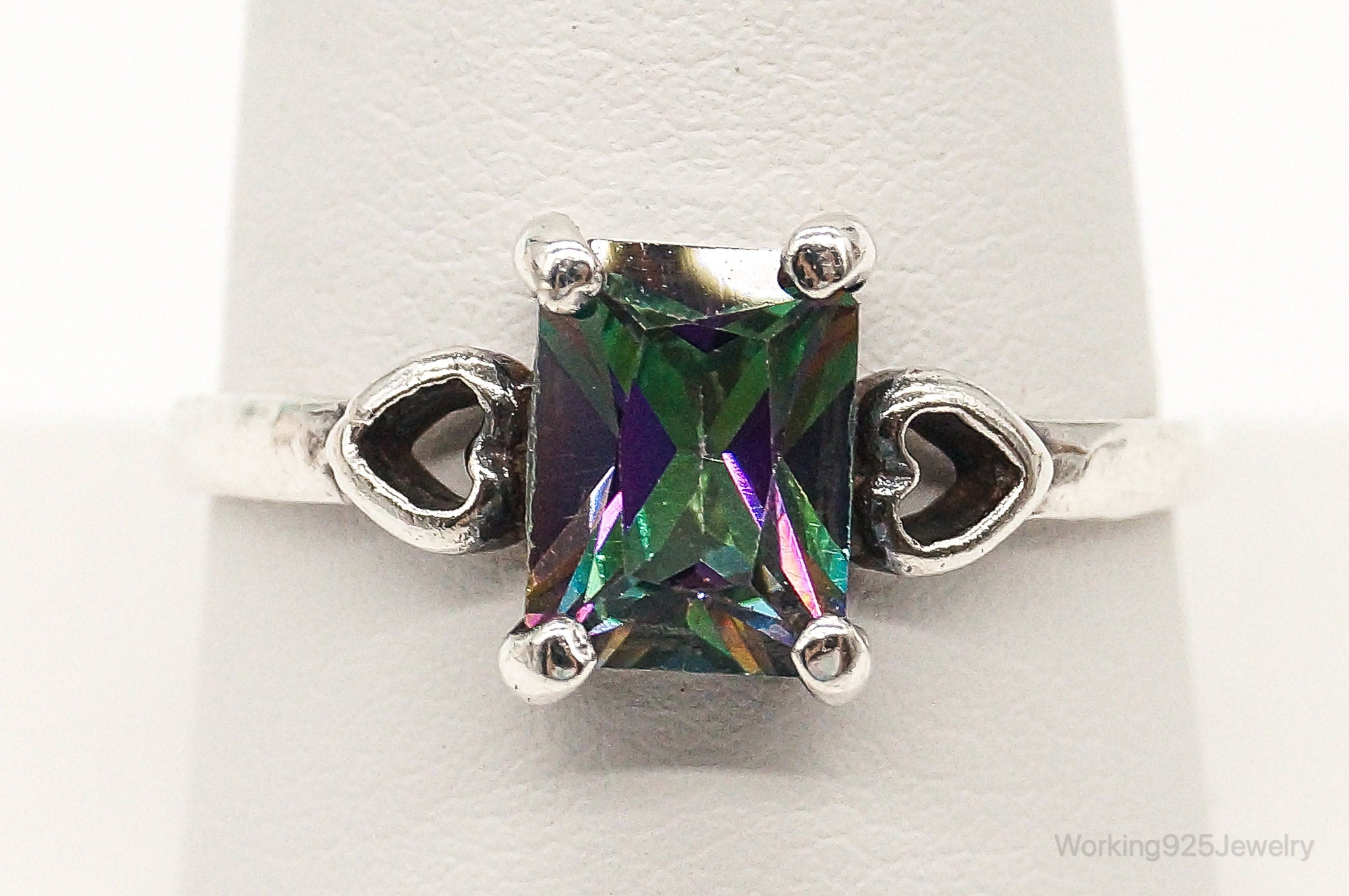 Vintage Mystic Topaz Sterling Silver Ring - Size 9.25