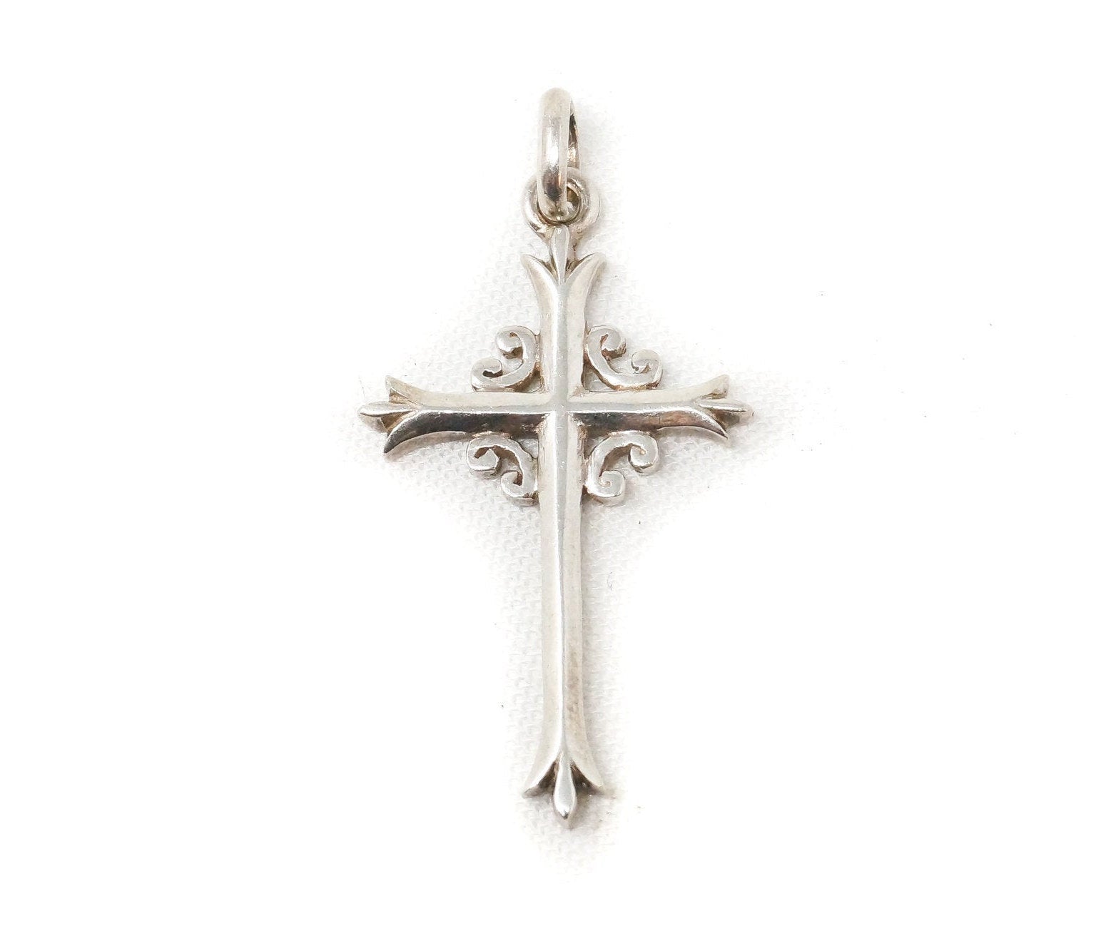 Vintage Cross Sterling Silver Necklace Pendant