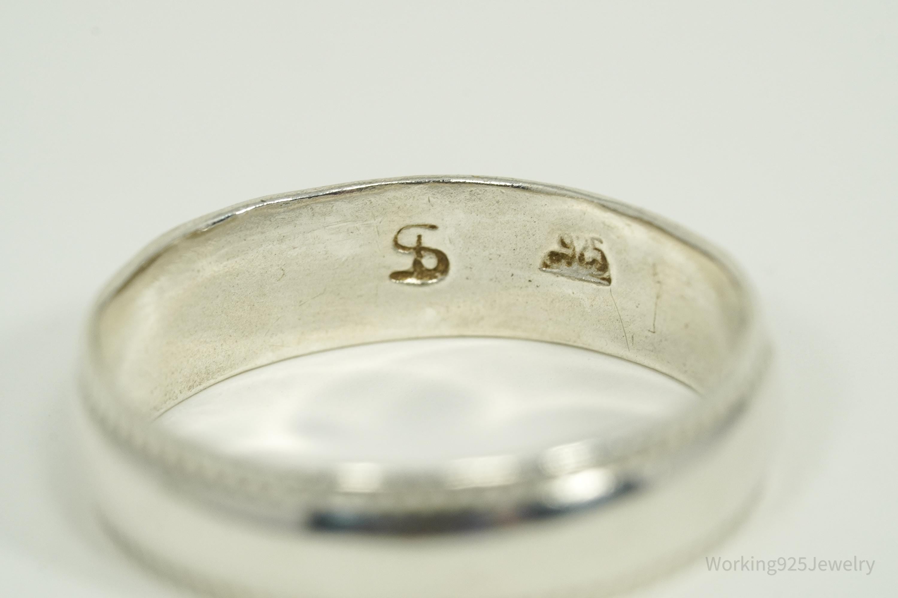 Vintage Western Style Sterling Silver Stacker Ring - Size 8