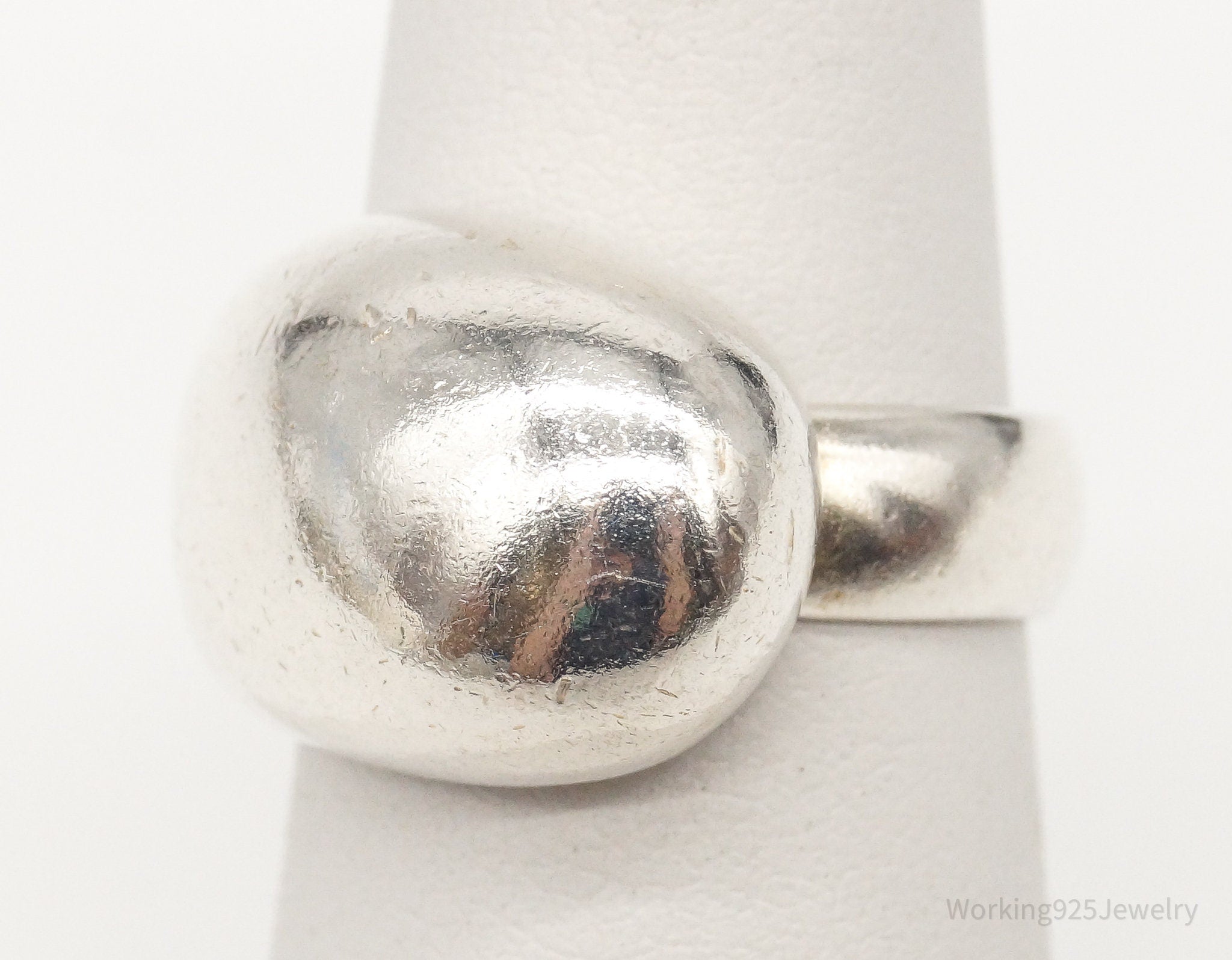 Vintage Modernist Sleek Sterling Silver Wrap Ring - Size 5.5 Adjustable