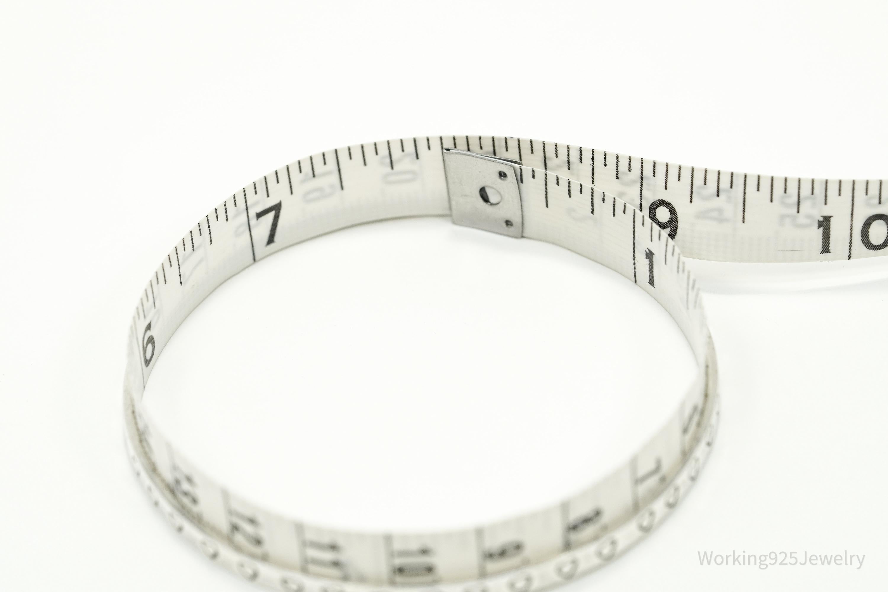 Vintage Heart Pattern Sterling Silver Mexican Bracelet - 8"