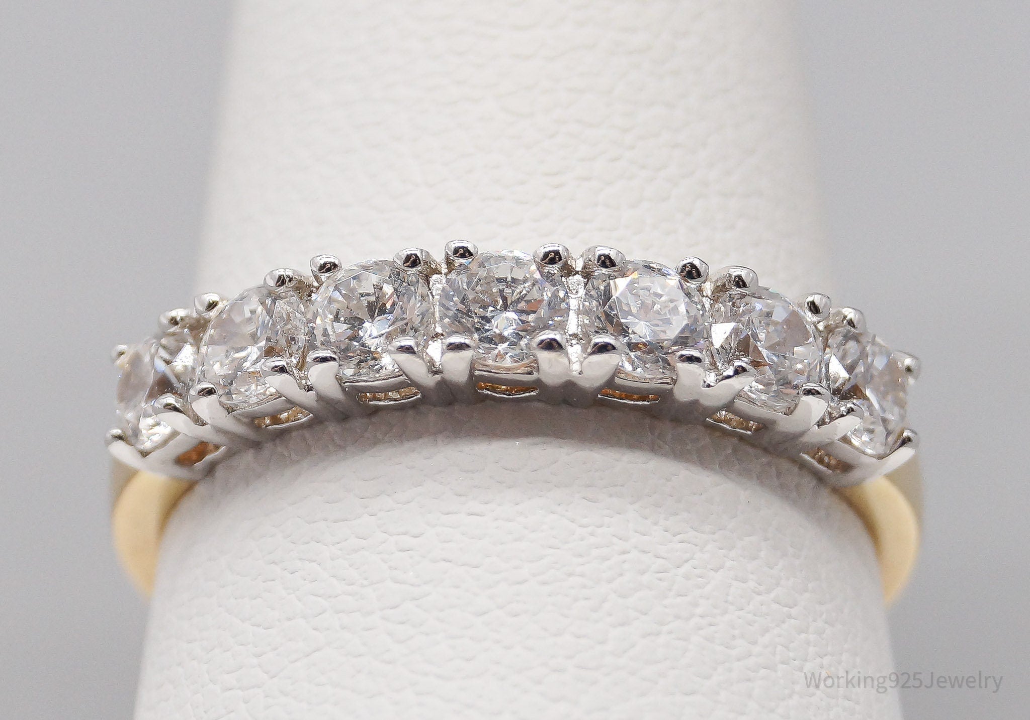 JTV PAJ Cubic Zirconia Yellow Gold Over Sterling Silver Ring - Size 10