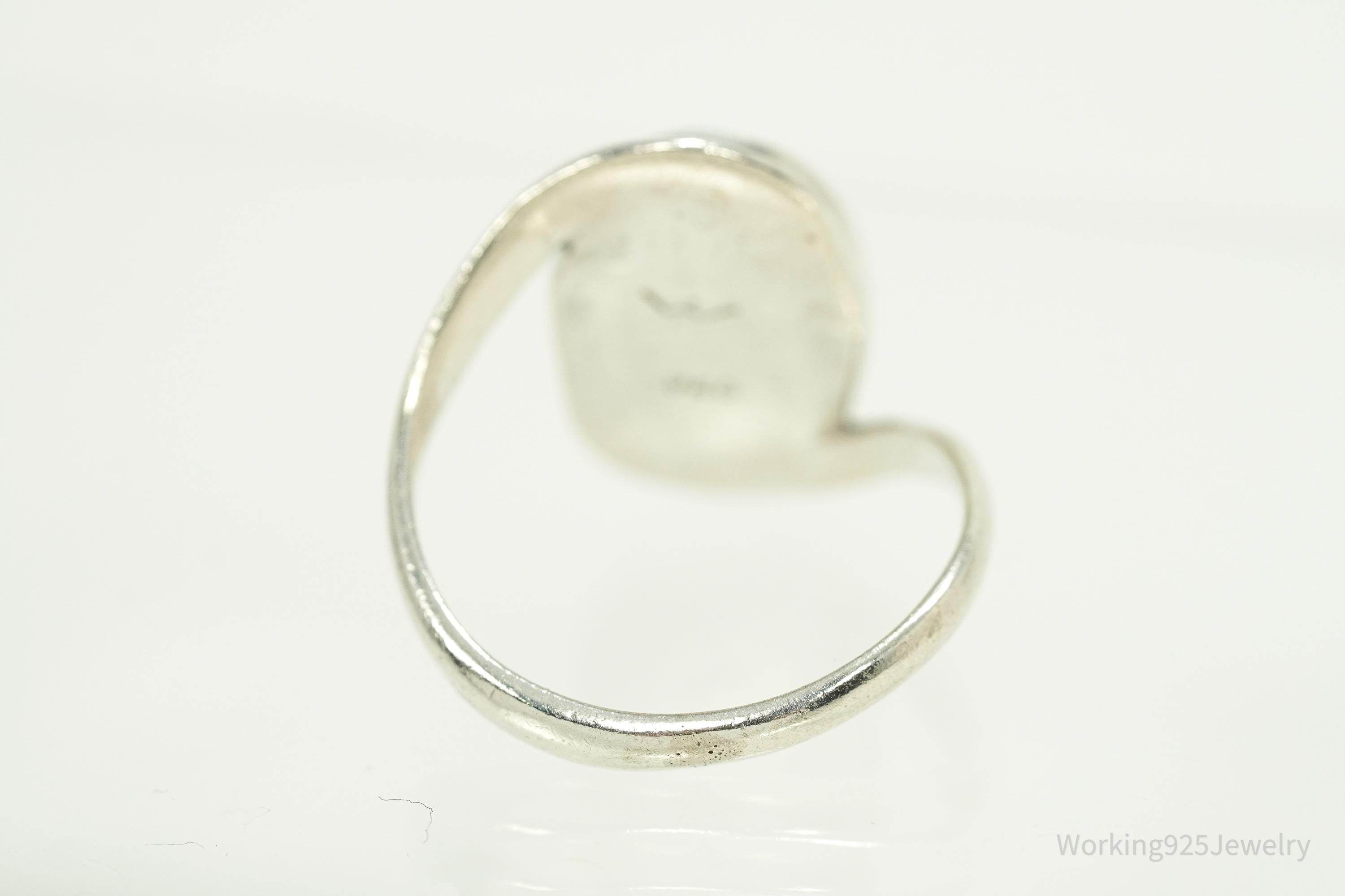 Vintage Blue Larimar Sterling Silver Ring - Size 8