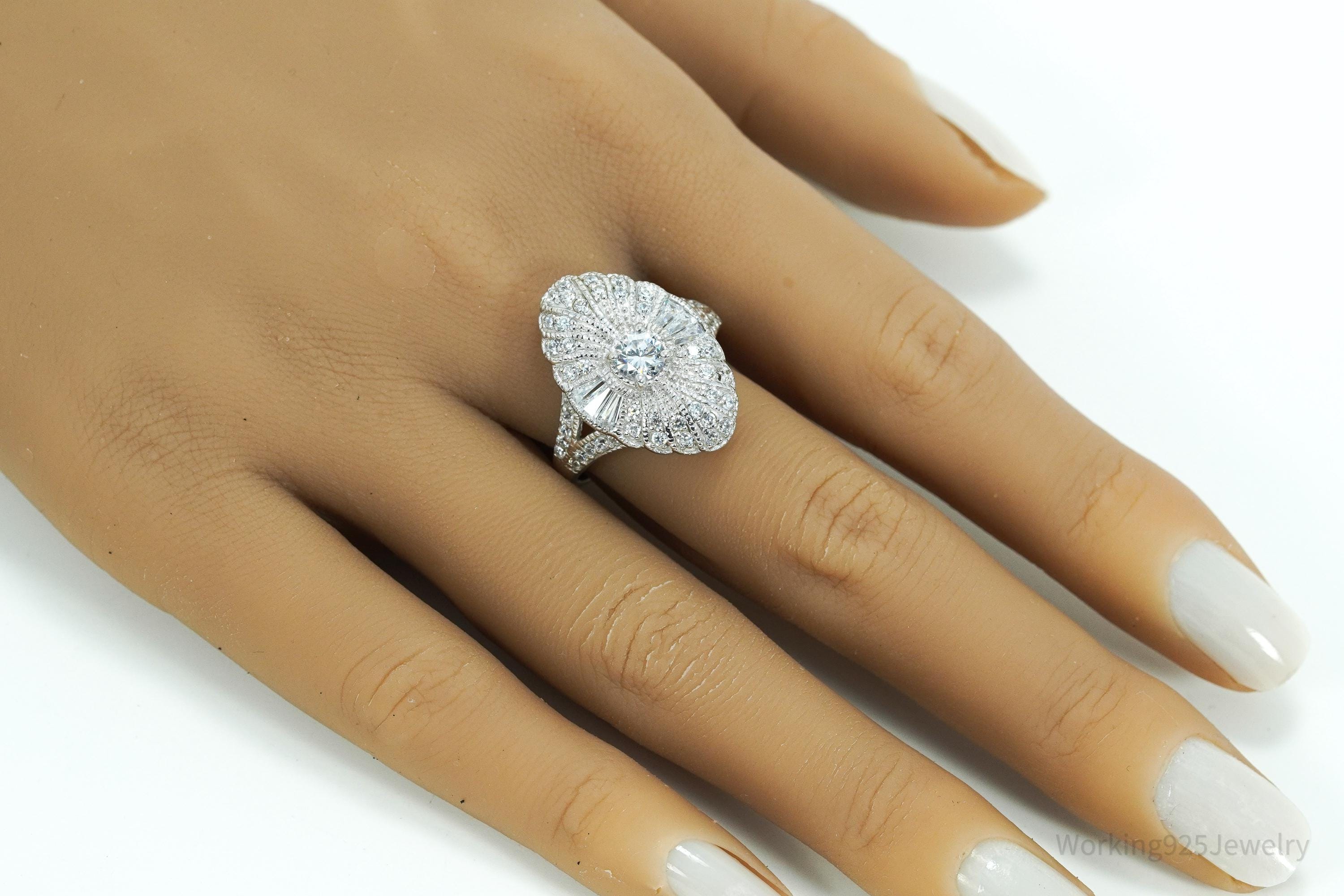 Designer STAUER Cubic Zirconia Sterling Silver Ring - Size 9.5