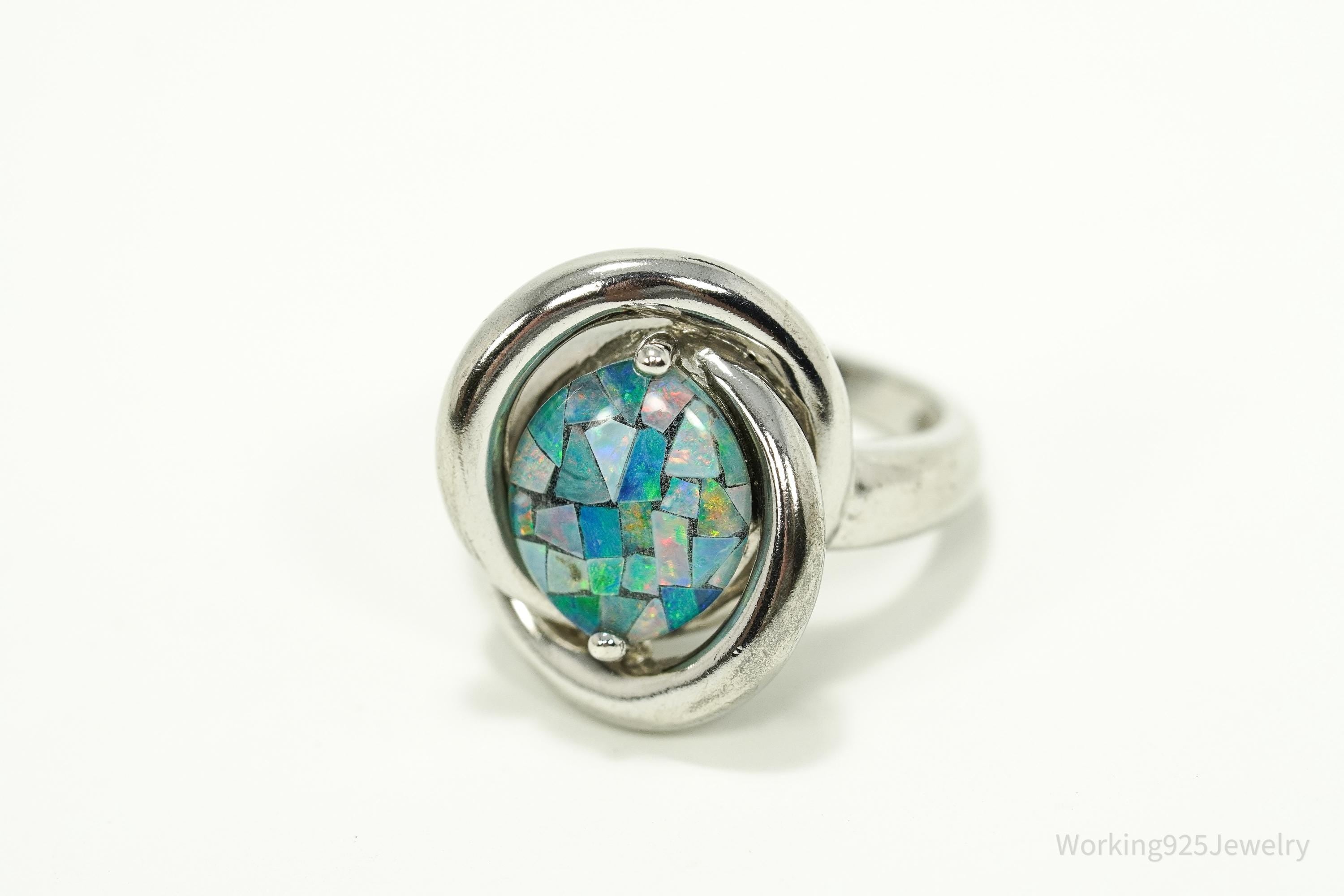 Vintage KN Opal Sterling Silver Ring - Size 7