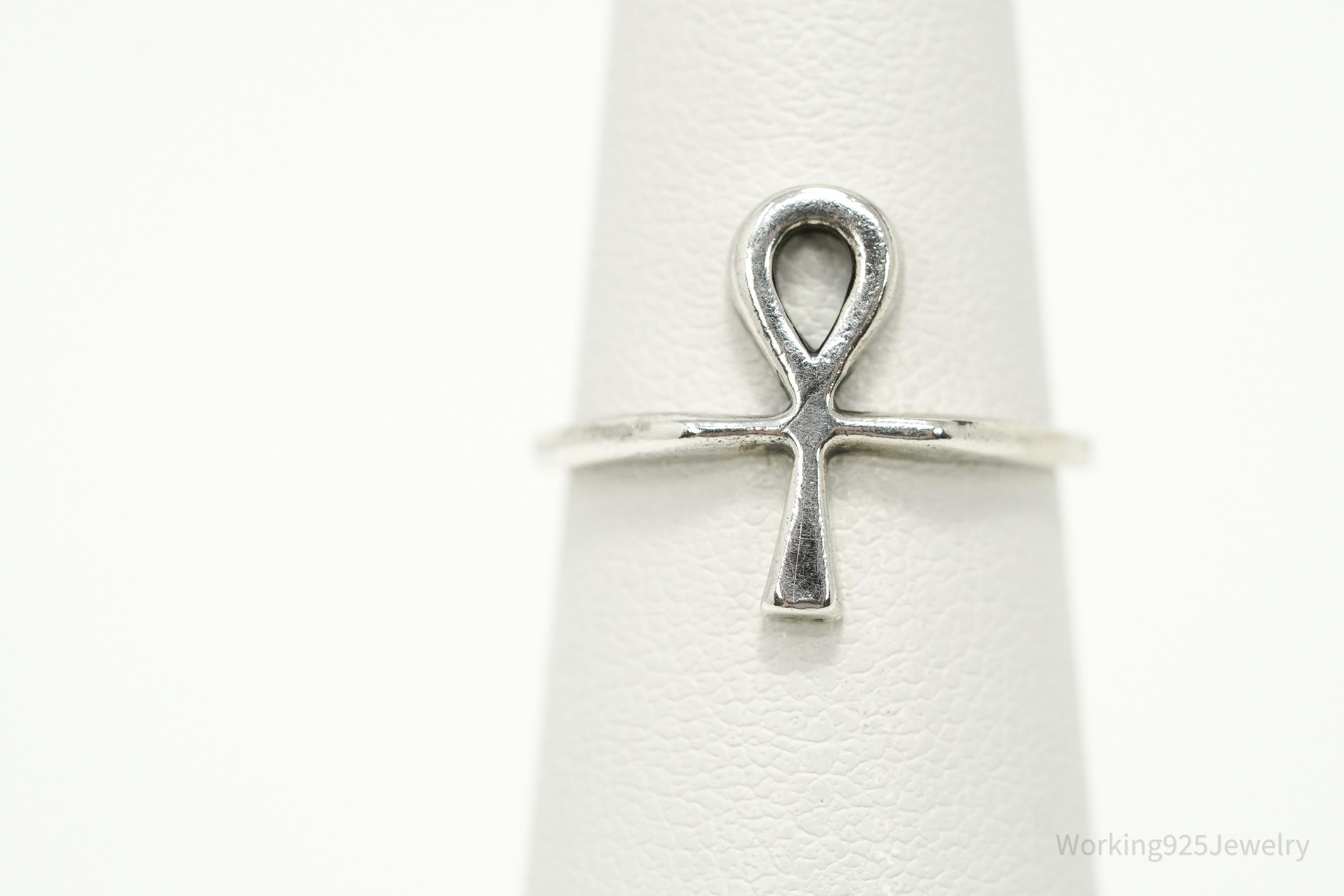 Vintage Espo Sterling Silver Ankh Ring - Size 5