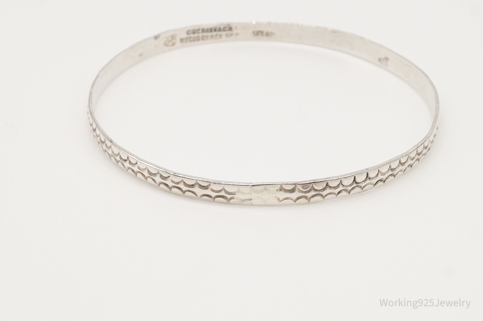 Vintage Mexico Cuernavaca Sterling Silver Bangle Bracelet