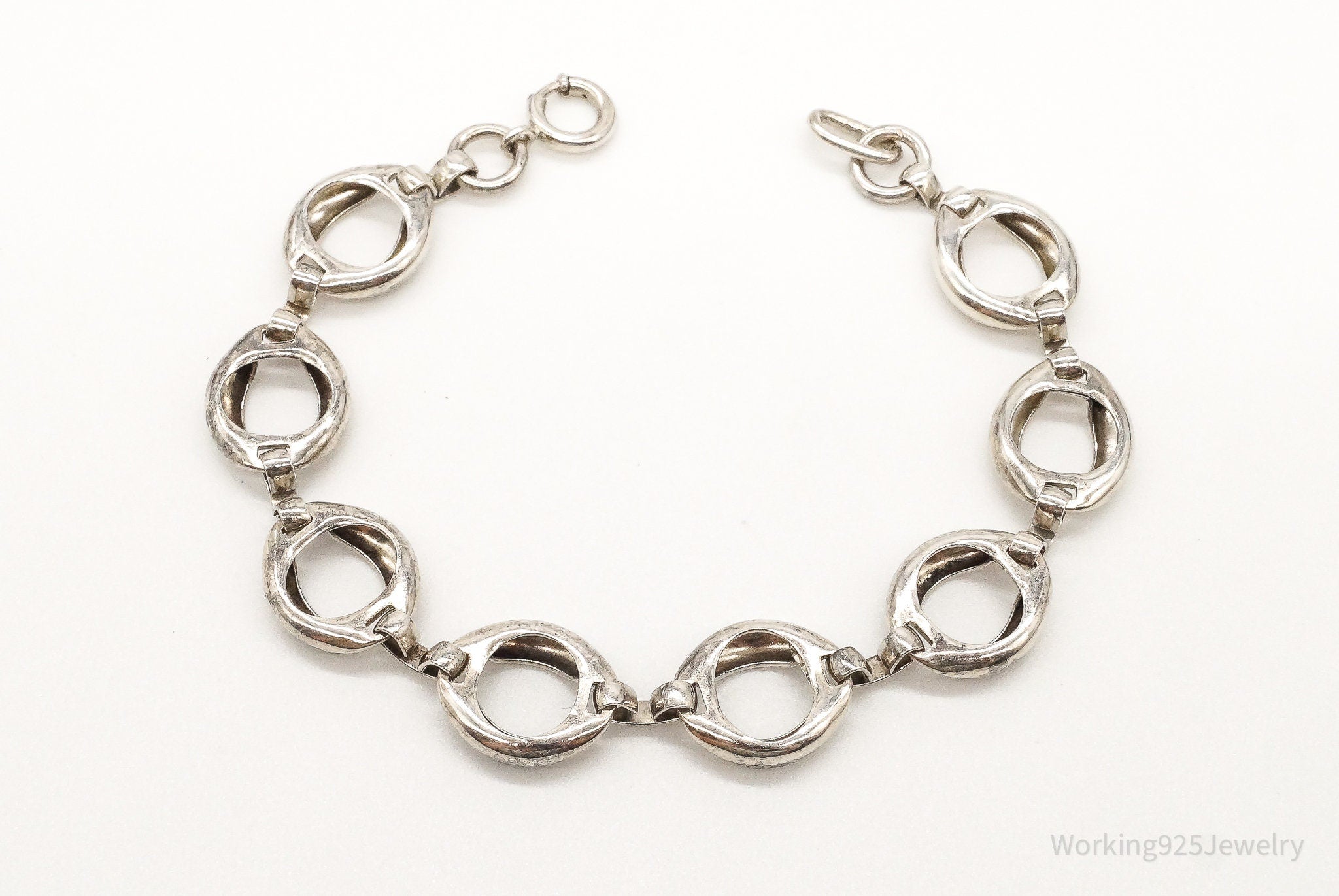 Vintage Modernist Link Sterling Silver Bracelet