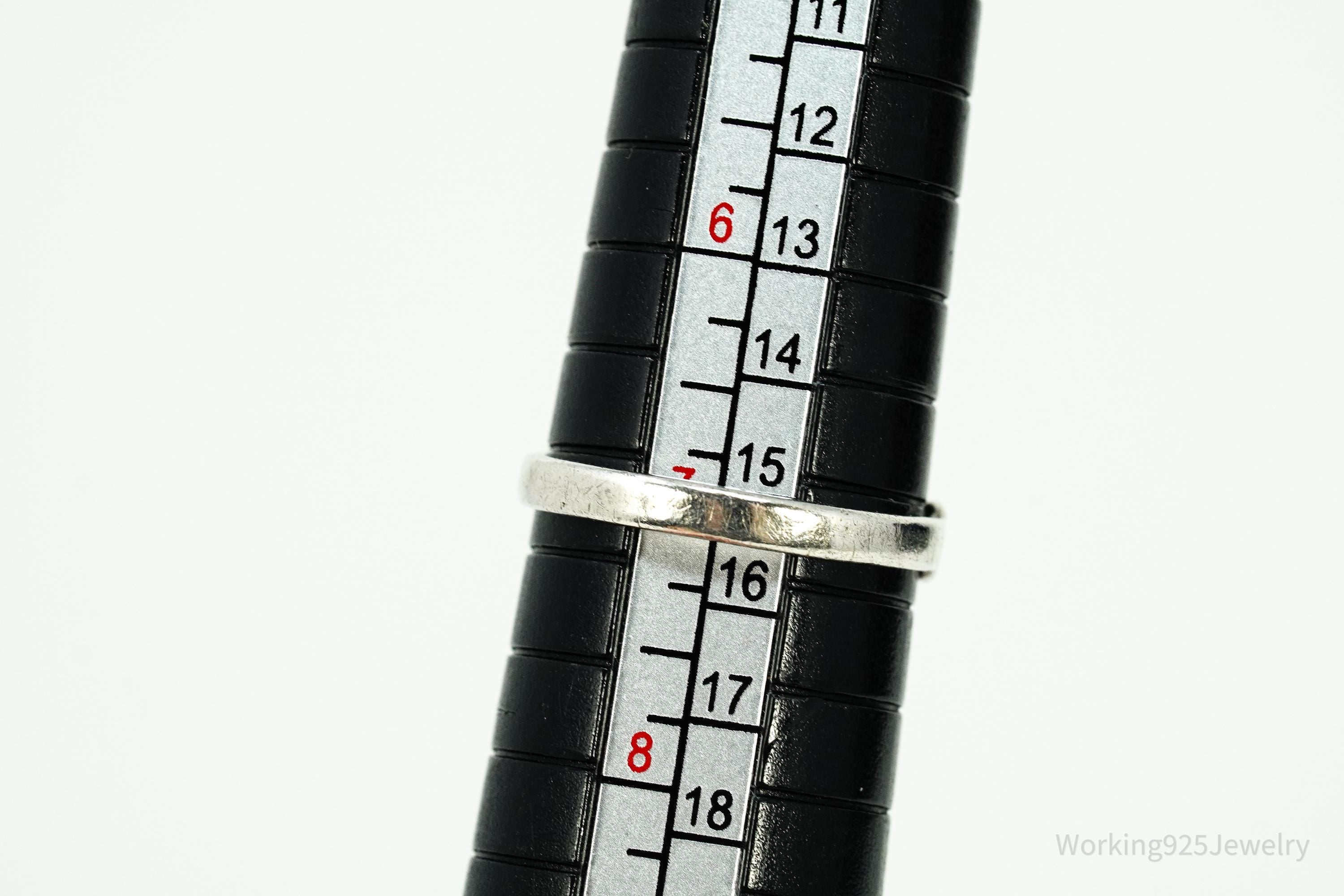 Vintage Native Bell Trading Post Turquoise Sterling Silver Ring - Size 7