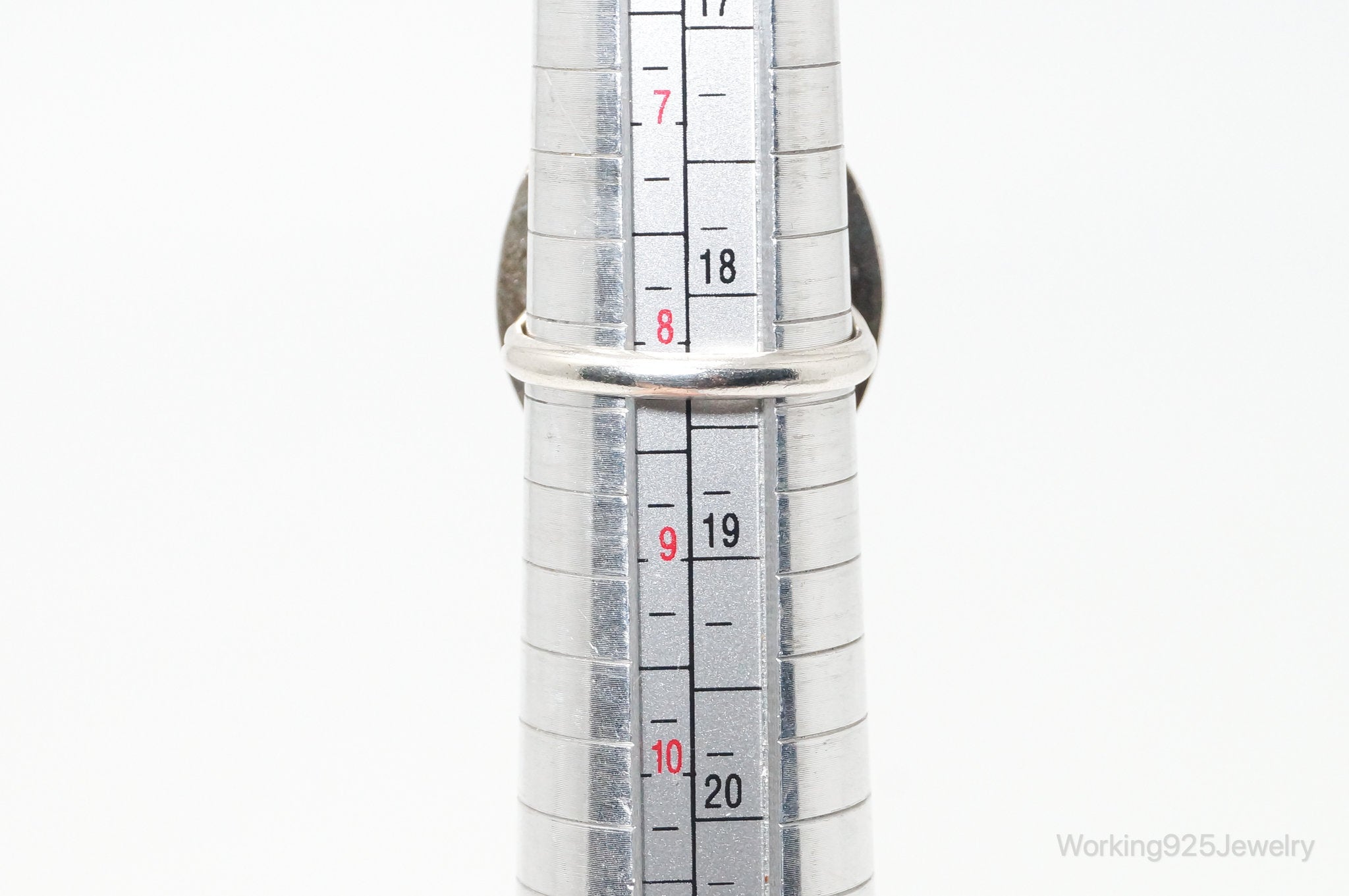 Vintage Native American Blue Turquoise Unsigned Sterling Silver Ring - Sz 8.25