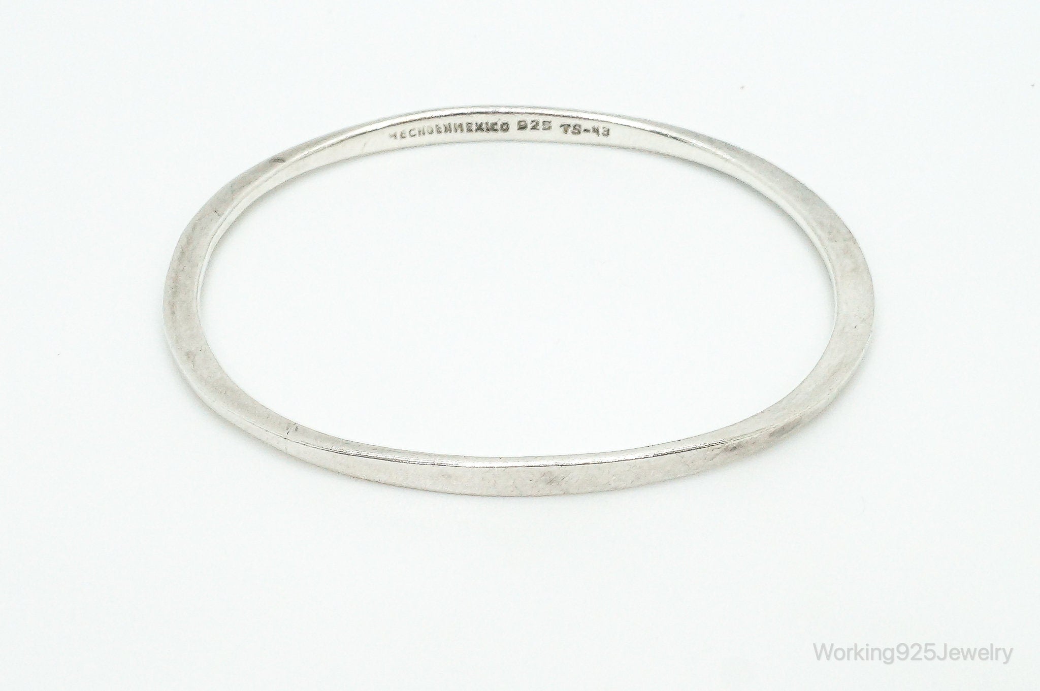 Vintage Mexico Modernist Sterling Silver Bangle Bracelet