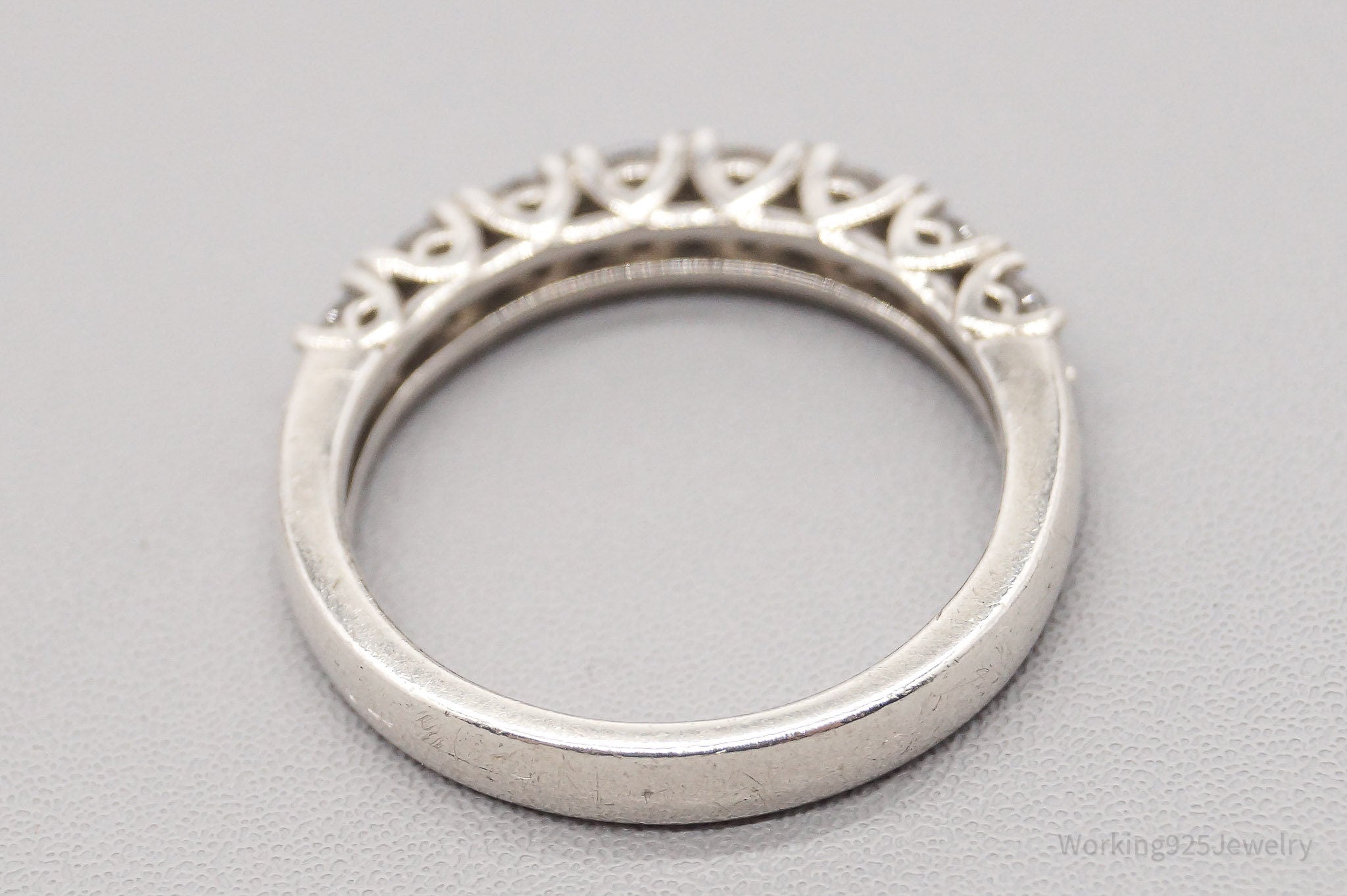 Vintage Cubic Zirconia Sterling Silver Ring - Size 6