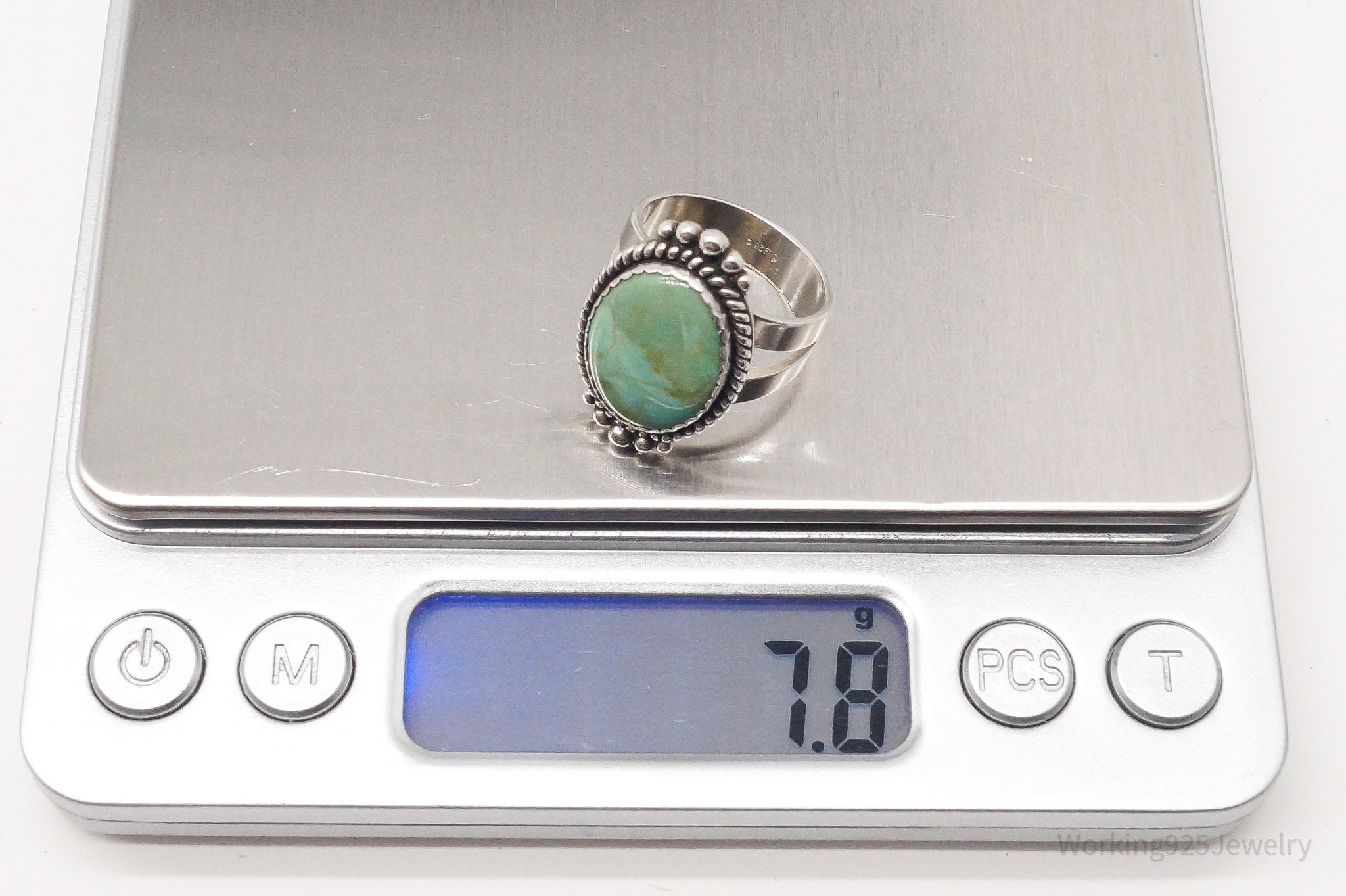 VTG Southwestern Carolyn Pollack Turquoise Sterling Silver Ring Size 6