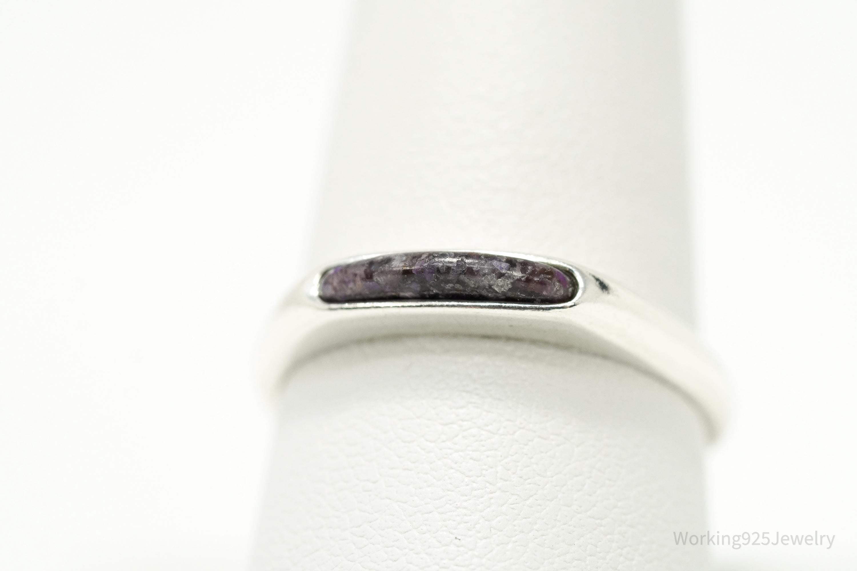 Vintage Native Designer Carolyn Pollack Crushed Amethyst Sterling Silver Ring - Size 9.25