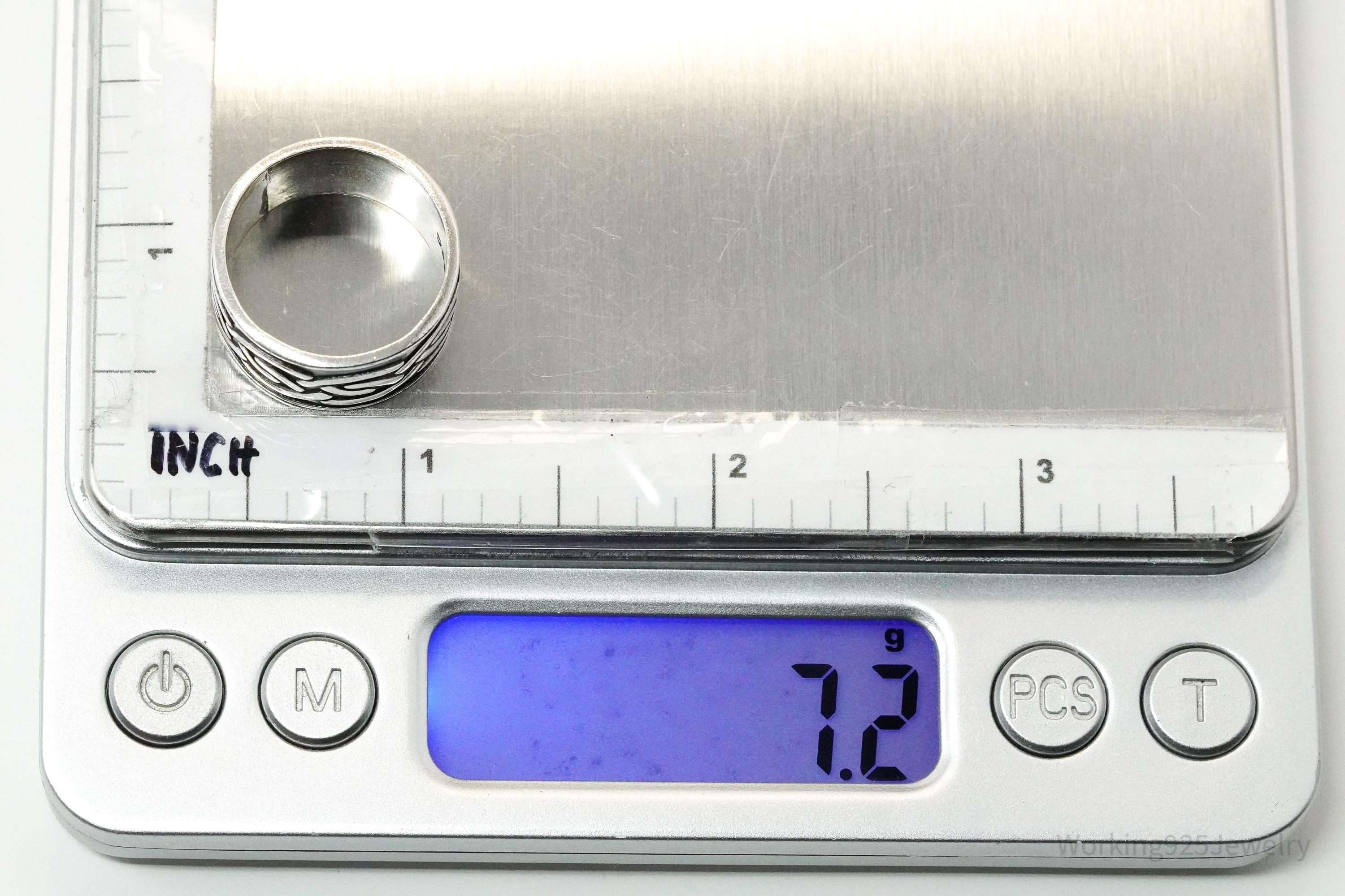 Vintage Celtic Knot Design Sterling Silver Band Ring - Size 7.5