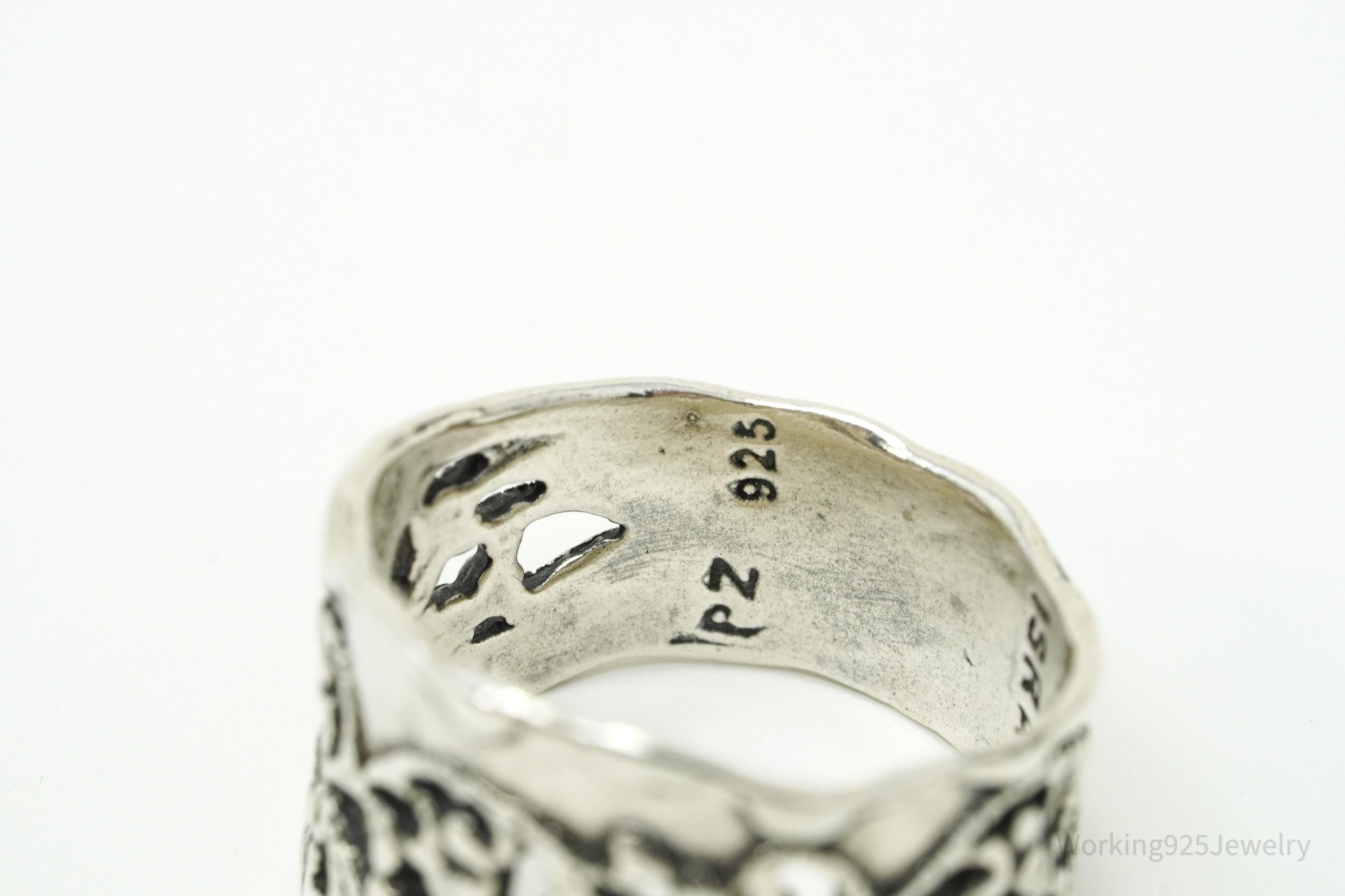Vintage Designer Paz PZ Israel Sterling Silver Ring - Size 7