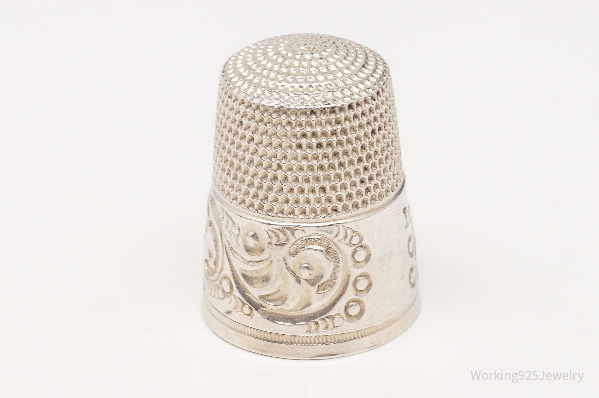 Antique Simons Bros & Co Sterling Silver Thimble Size 10