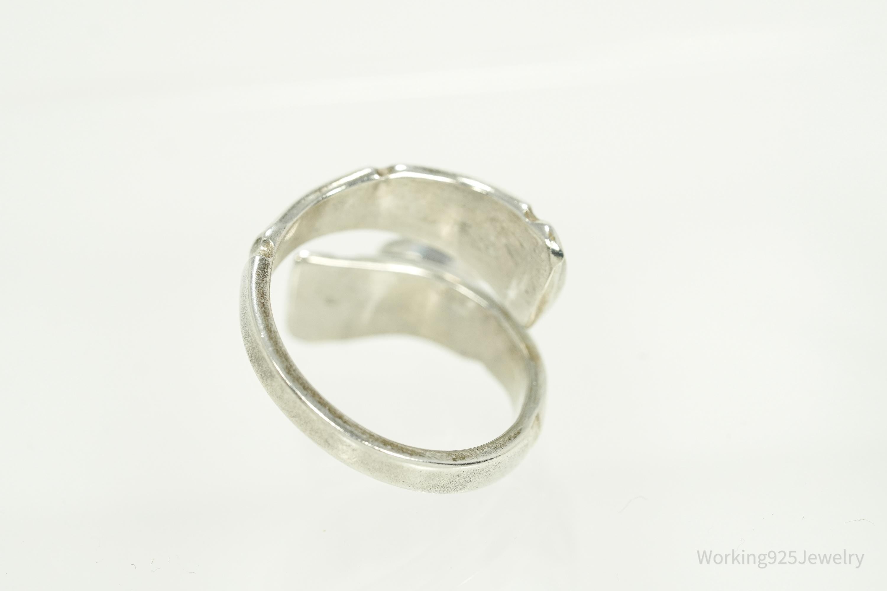 Antique TOWLE Turquoise Sterling Silver Spoon Ring Size 7.75